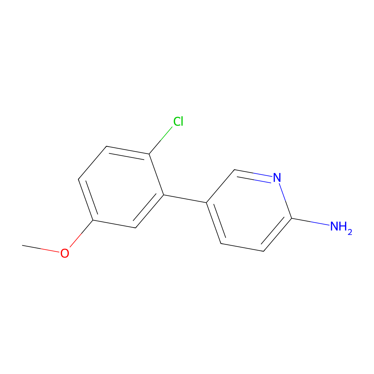 5-(2-Chloro-5-methoxyphenyl)pyridin-2-amine molecular structure, CAS 1314985-78-8