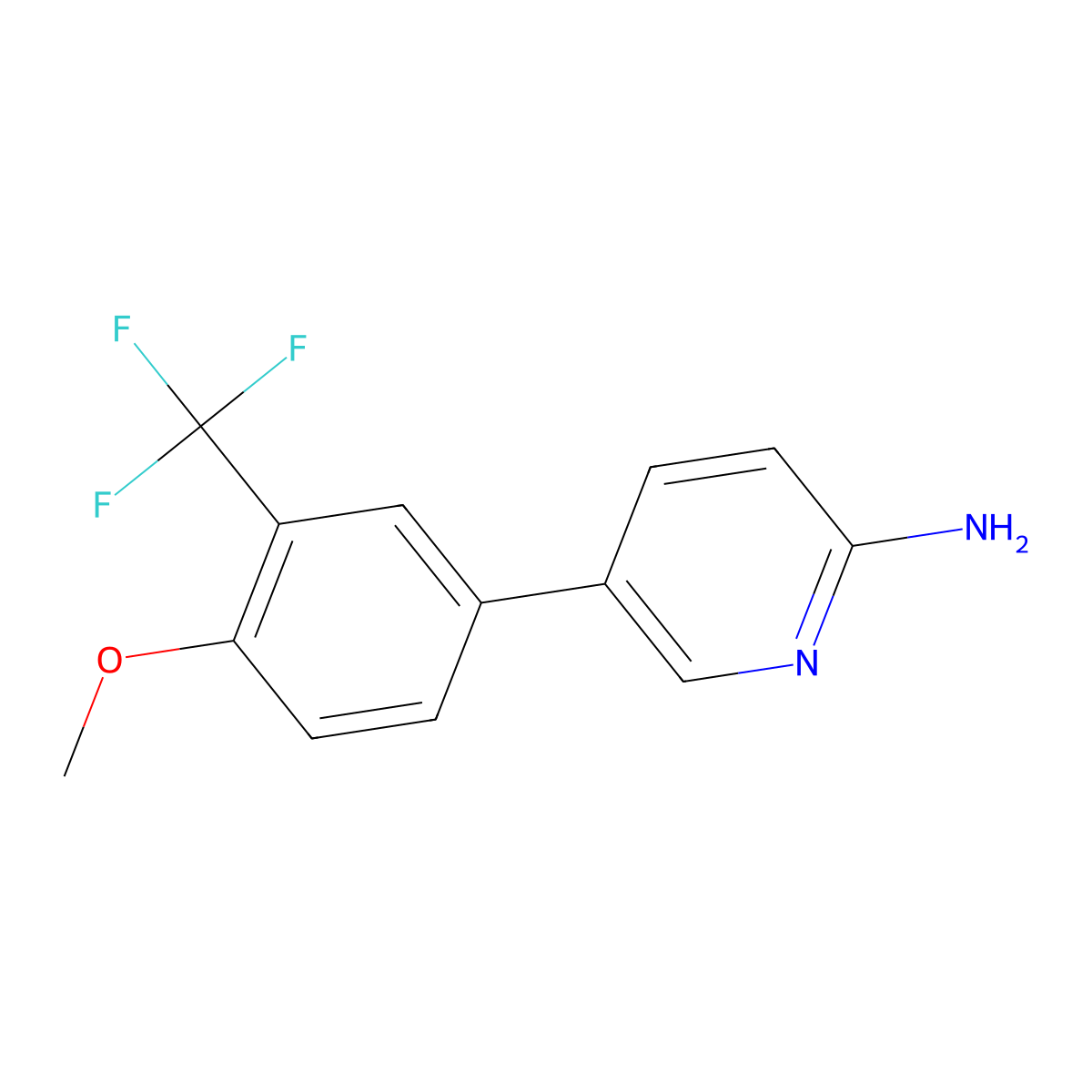 5-[4-Methoxy-3-(trifluoromethyl)phenyl]pyridin-2-amine molecular structure, CAS 1314985-79-9