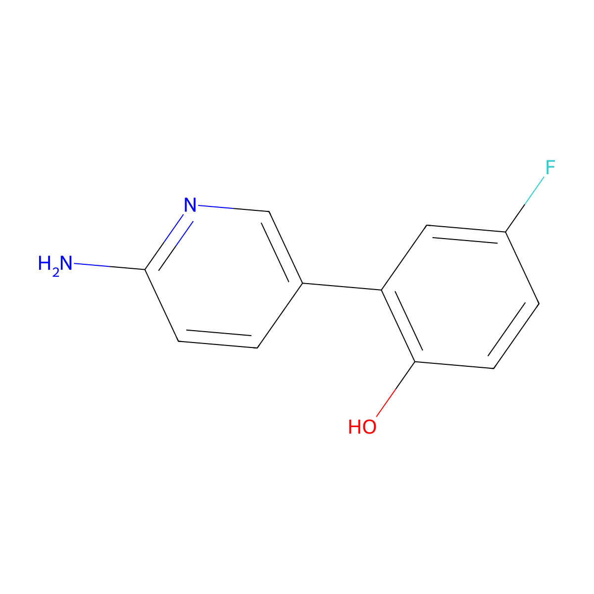 2-(6-Aminopyridin-3-YL)-4-fluorophenol molecular structure, CAS 1314985-89-1