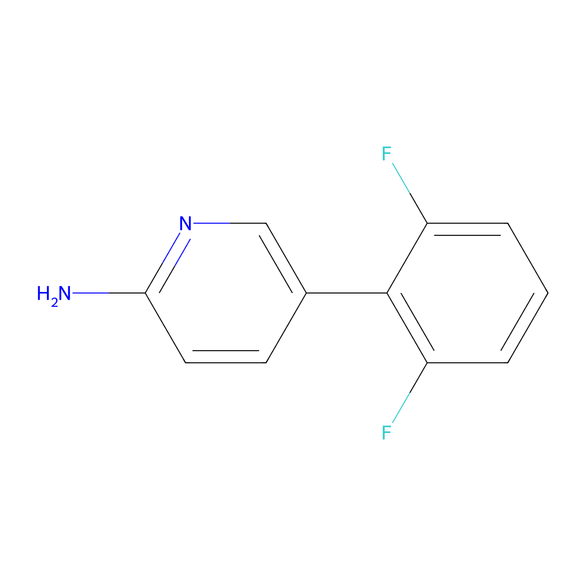 5-(2,6-Difluorophenyl)pyridin-2-amine molecular structure, CAS 1314986-00-9