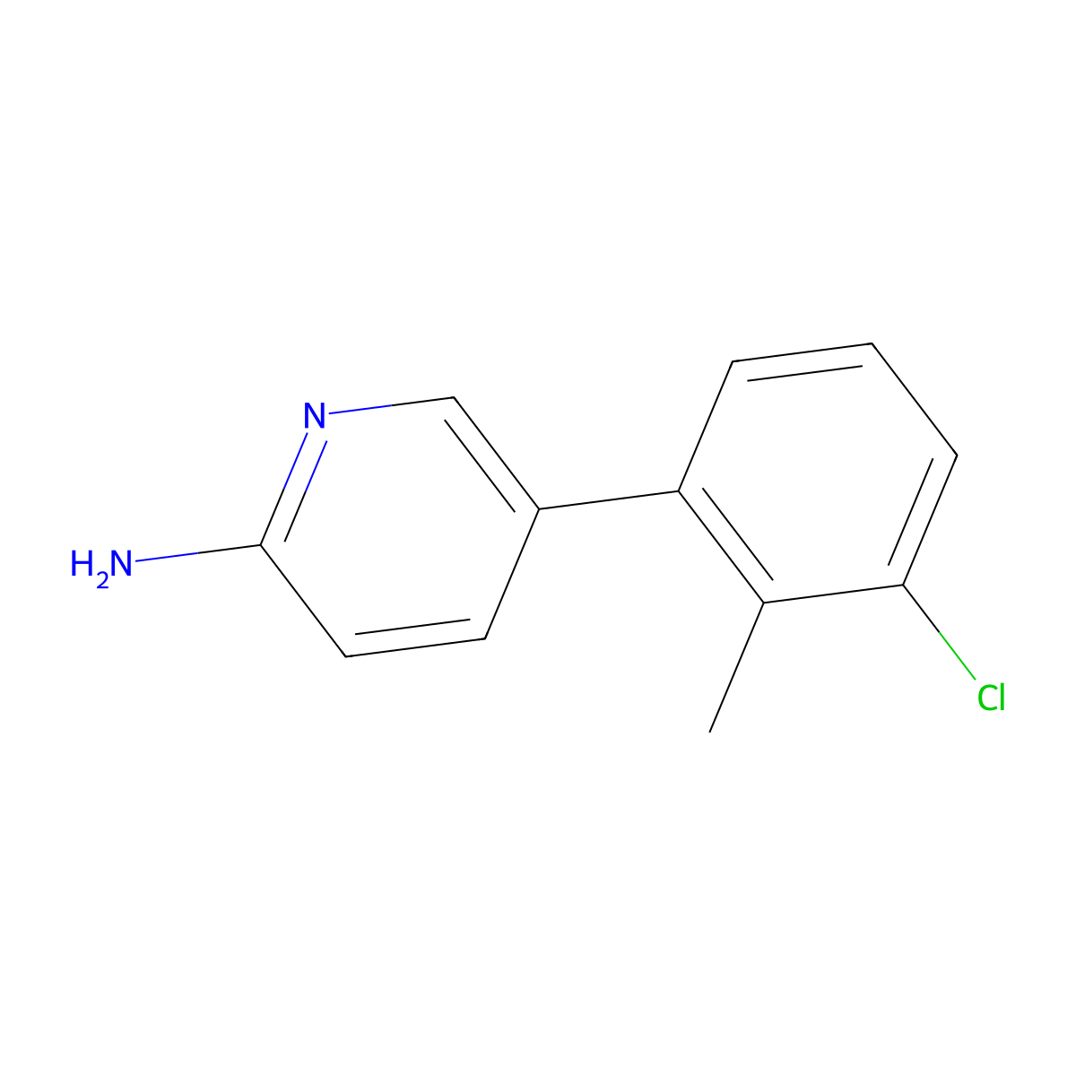 5-(3-Chloro-2-methylphenyl)pyridin-2-amine molecular structure, CAS 1314986-45-2