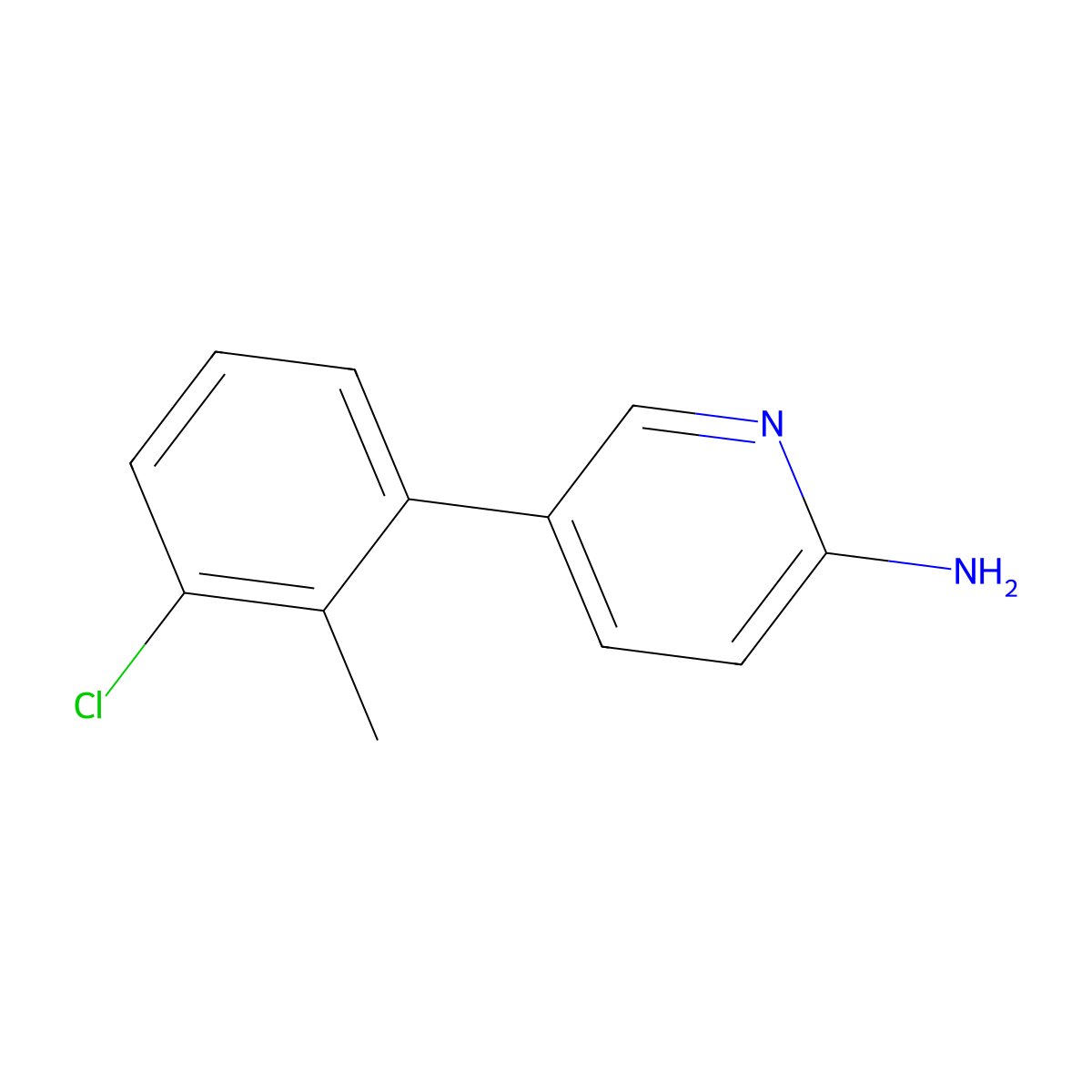 5-(3-Chloro-2-methylphenyl)pyridin-2-amine molecular structure, CAS 1314986-45-2