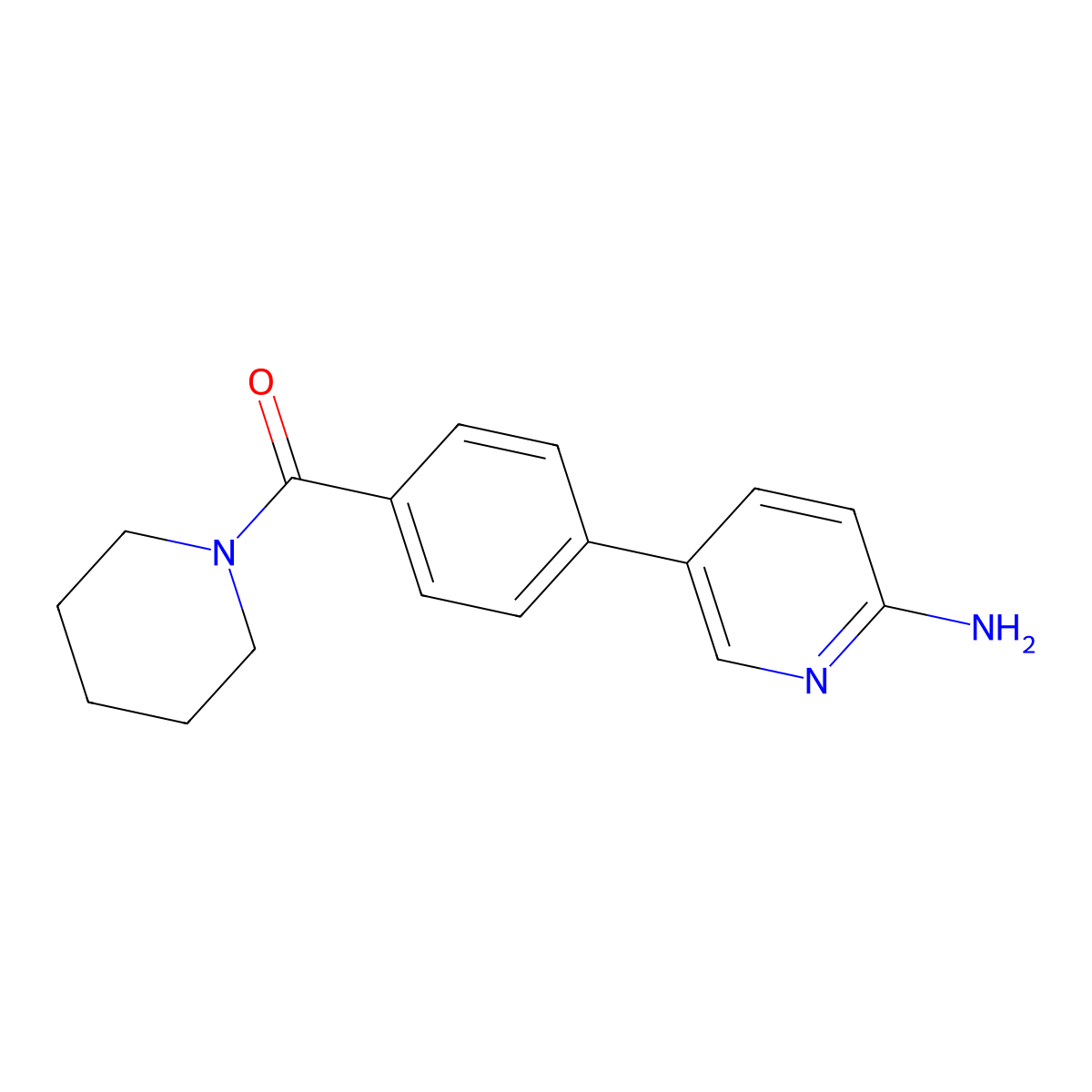 (4-(6-Aminopyridin-3-yl)phenyl)(piperidin-1-yl)methanone molecular structure, CAS 1314987-03-5