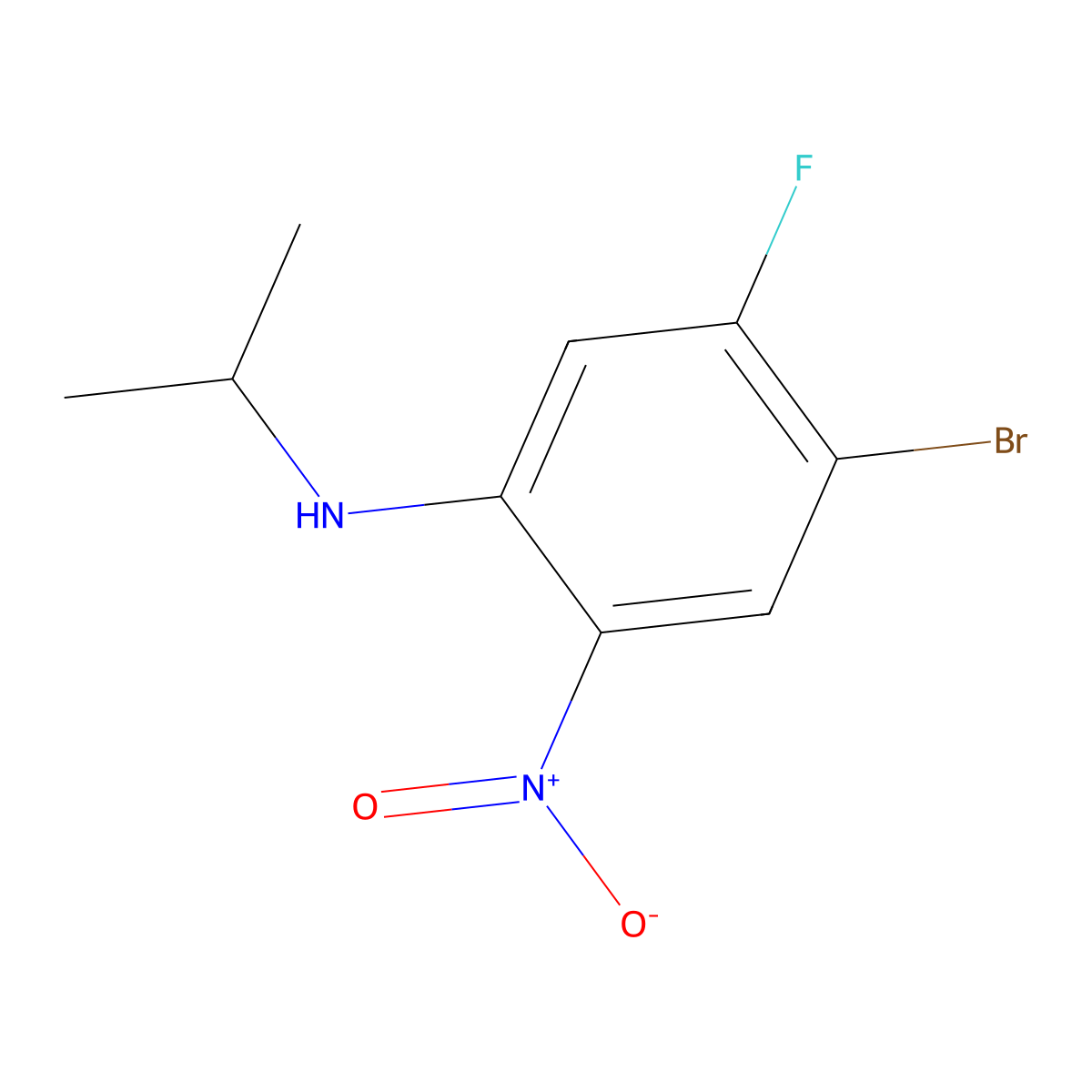 4-Bromo-5-fluoro-N-isopropyl-2-nitroaniline molecular structure, CAS 1314987-28-4