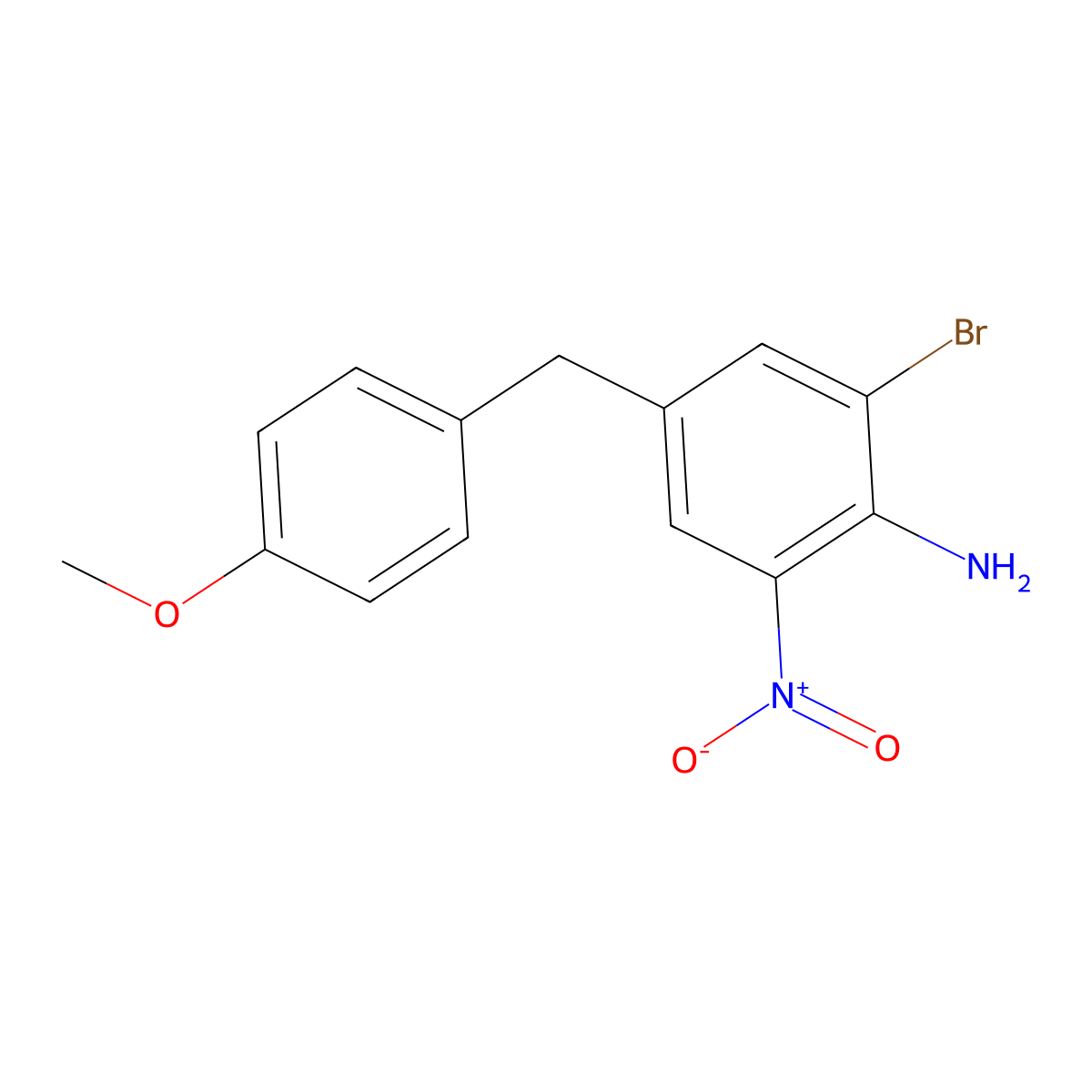 2-Bromo-4-(4-methoxybenzyl)-6-nitroaniline molecular structure, CAS 1314987-29-5