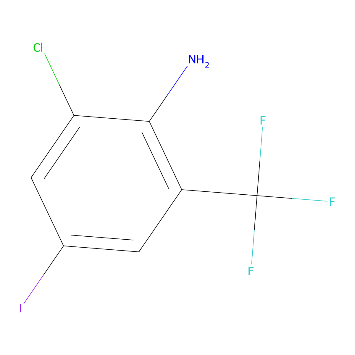 2-Chloro-4-iodo-6-(trifluoromethyl)benzenamine molecular structure, CAS 1314987-33-1