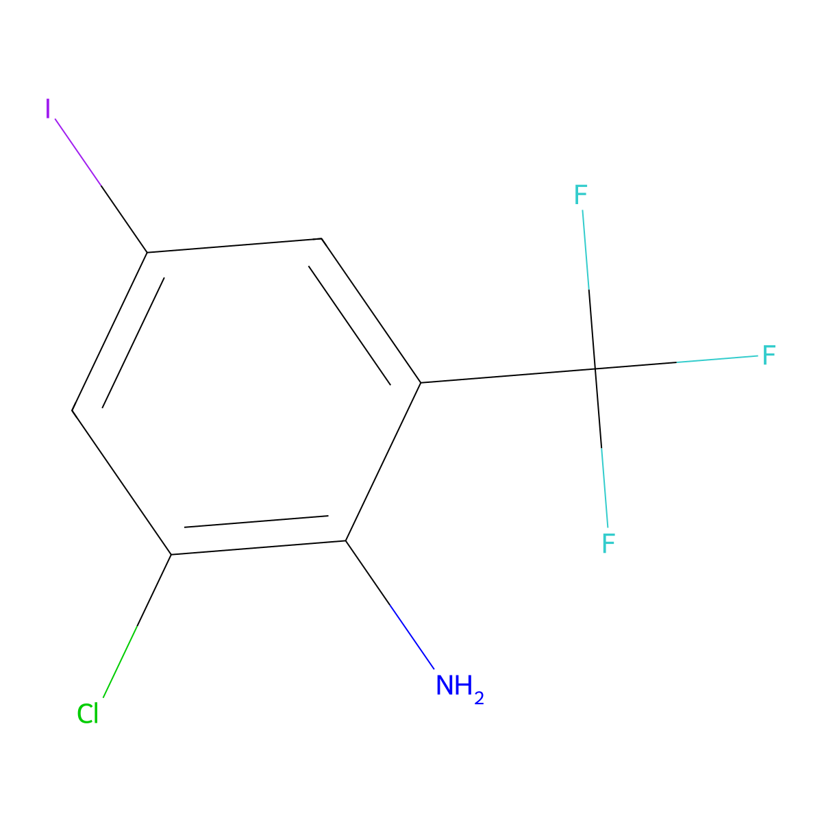 2-Chloro-4-iodo-6-(trifluoromethyl)benzenamine molecular structure, CAS 1314987-33-1