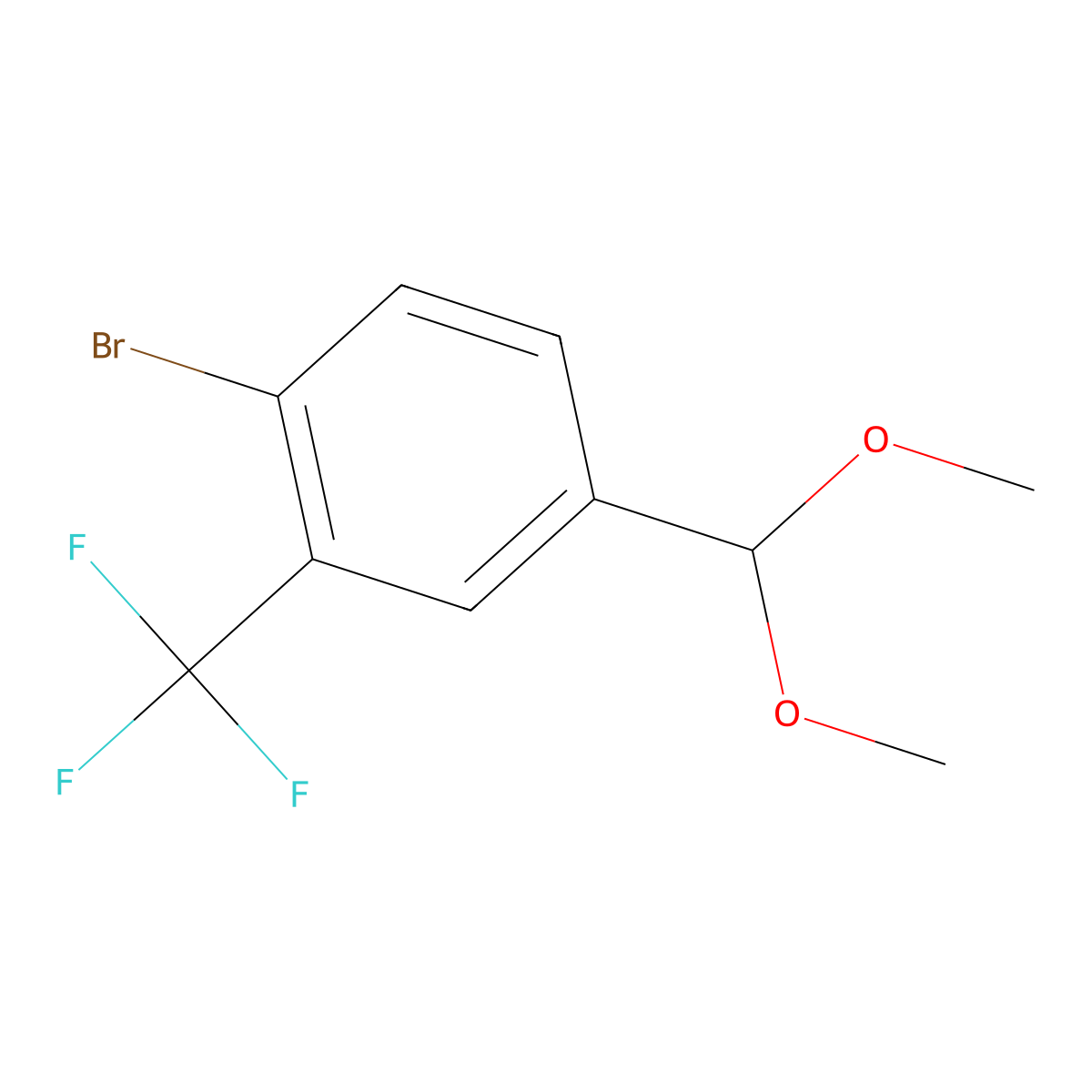 1-Bromo-4-(dimethoxymethyl)-2-(trifluoromethyl)benzene molecular structure, CAS 1314987-38-6