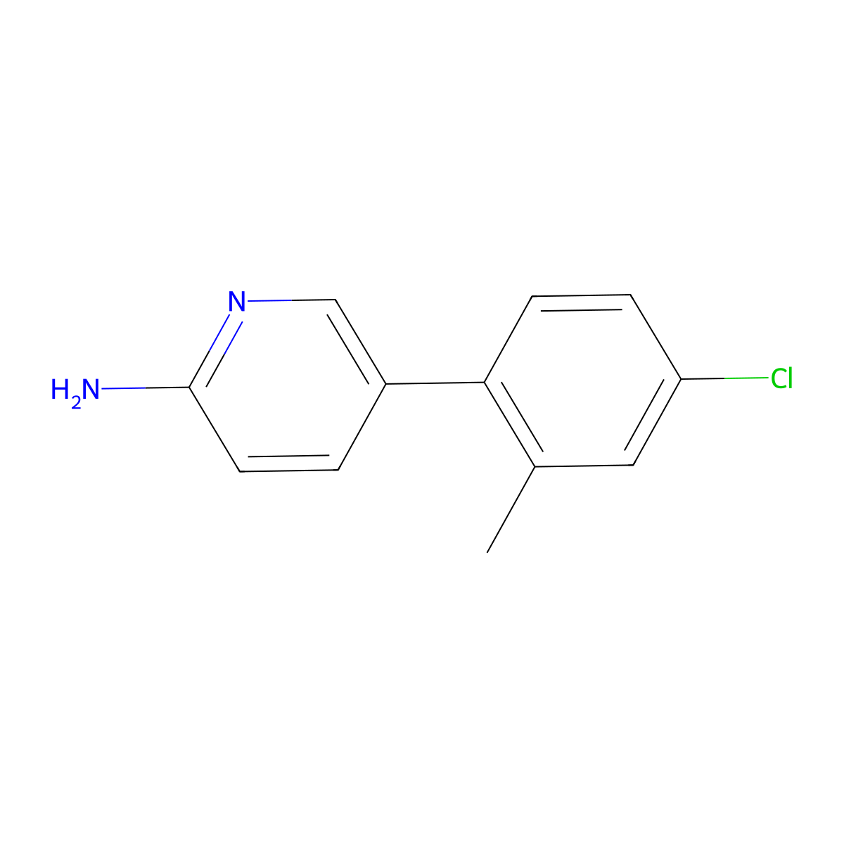 5-(4-Chloro-2-methylphenyl)pyridin-2-amine molecular structure, CAS 1314987-42-2