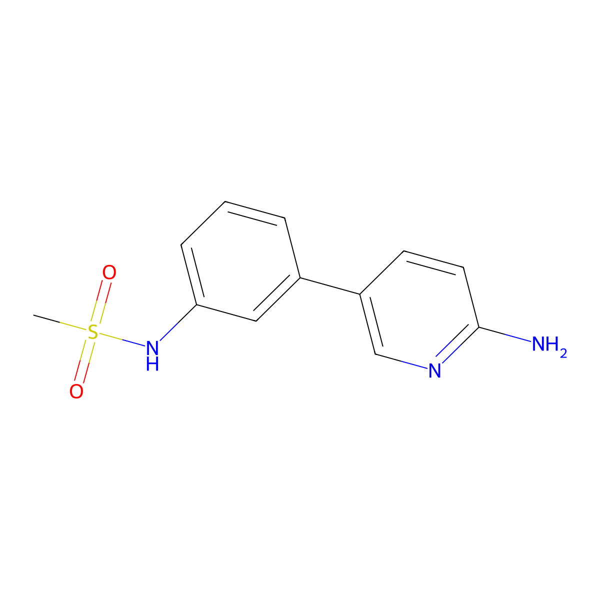 N-[3-(6-Aminopyridin-3-yl)phenyl]methanesulfonamide molecular structure, CAS 1314987-46-6