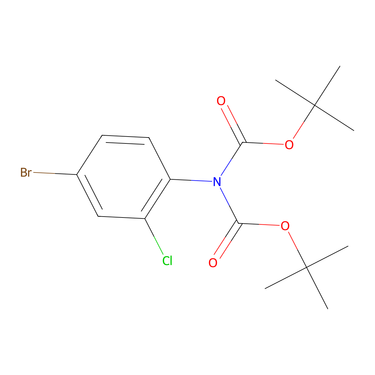 N-bis-Boc-4-bromo-2-chloroaniline molecular structure, CAS 1314987-48-8
