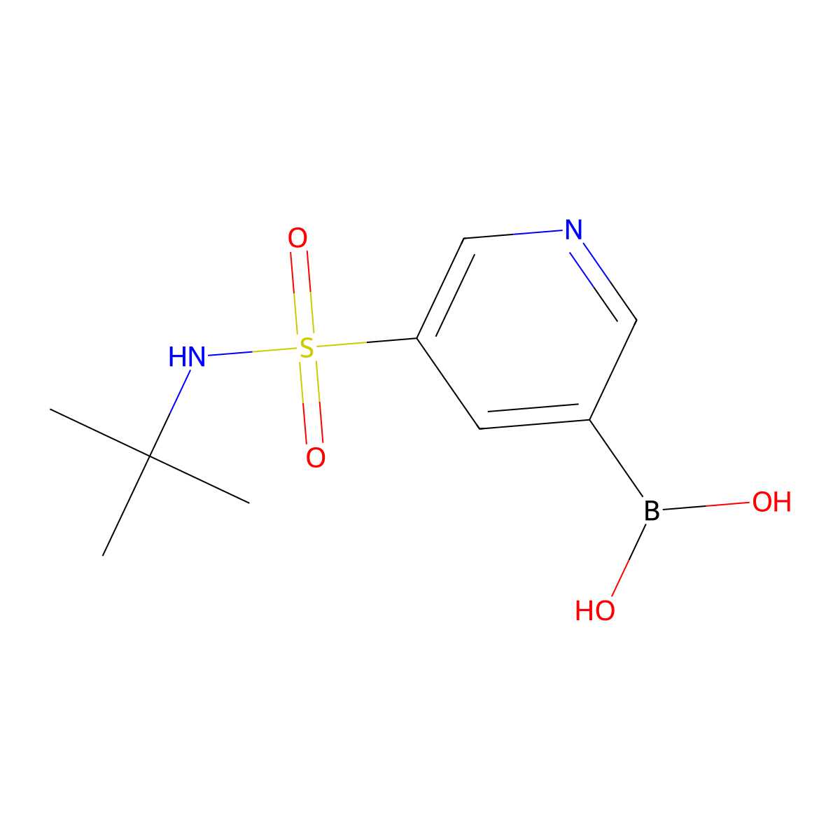 [5-(Tert-butylsulfamoyl)pyridin-3-yl]boronic acid molecular structure, CAS 1314987-50-2