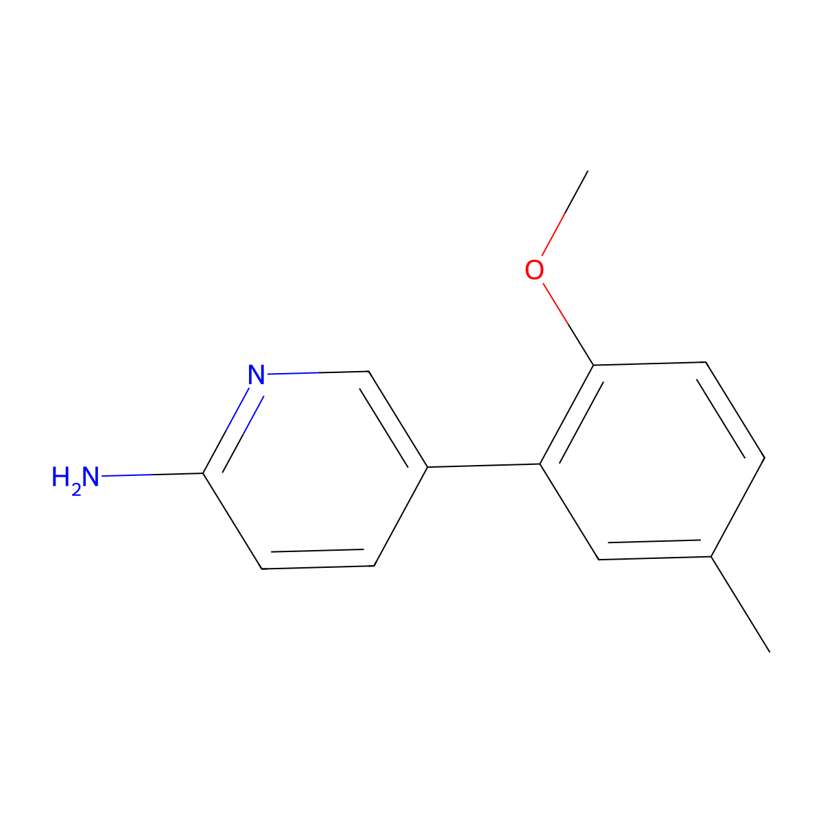 5-(2-Methoxy-5-methylphenyl)pyridin-2-amine molecular structure, CAS 1314987-51-3