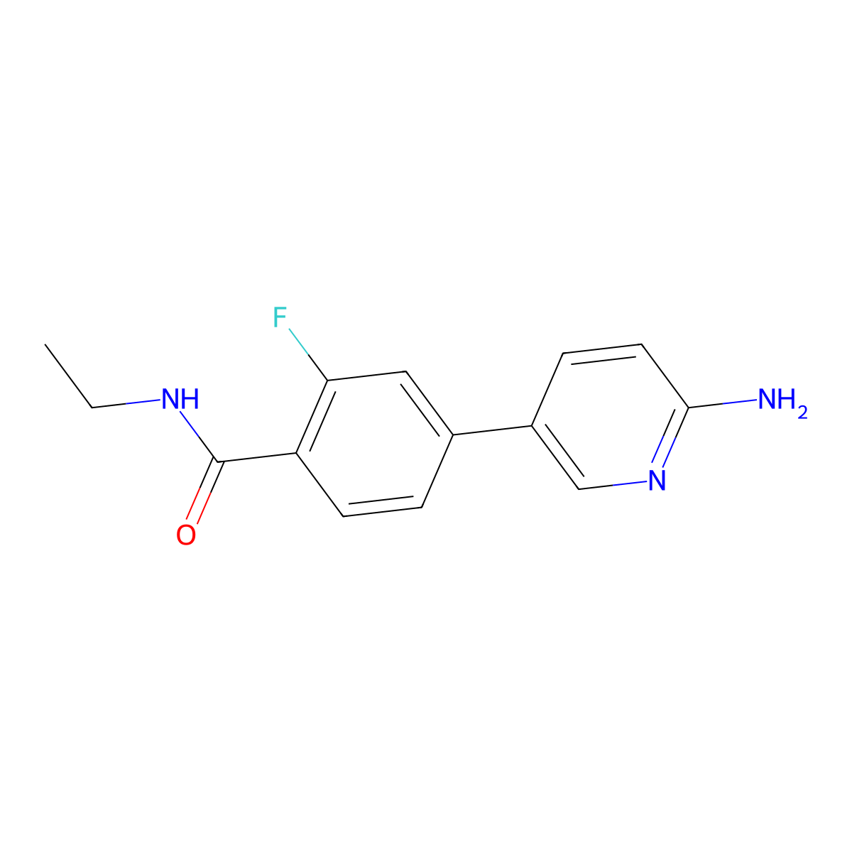 4-(6-Aminopyridin-3-yl)-N-ethyl-2-fluorobenzamide molecular structure, CAS 1314987-52-4
