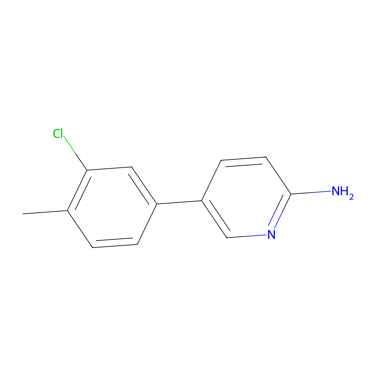 2-Amino-5-(3-chloro-4-methylphenyl)pyridine molecular structure, CAS 1314987-57-9