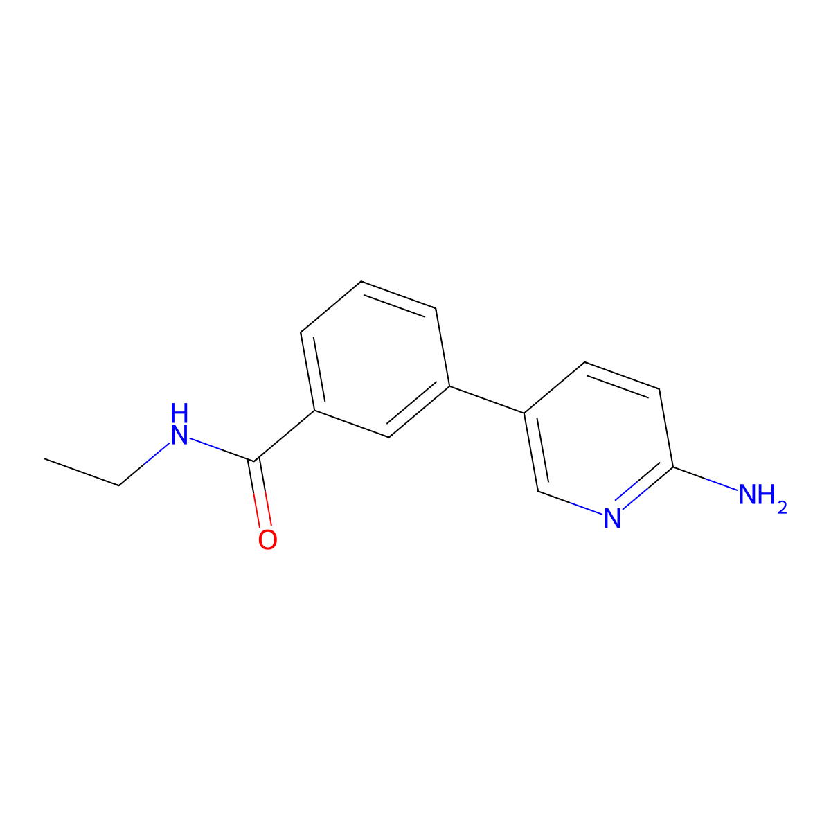 3-(6-Aminopyridin-3-yl)-N-ethylbenzamide molecular structure, CAS 1314987-59-1