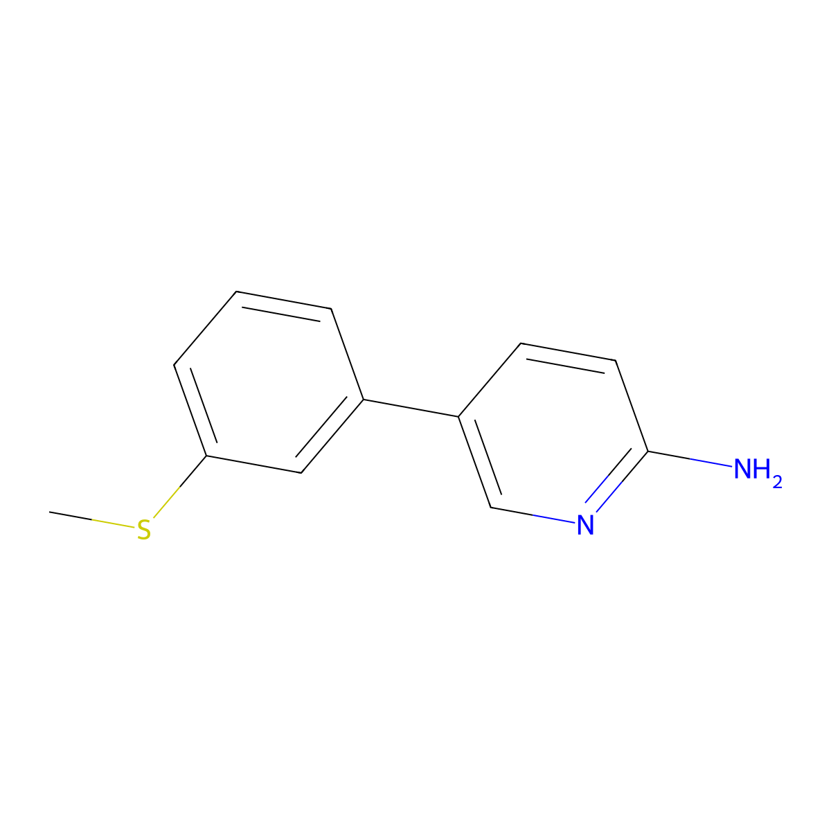 5-[3-(Methylsulfanyl)phenyl]pyridin-2-amine molecular structure, CAS 1314987-60-4