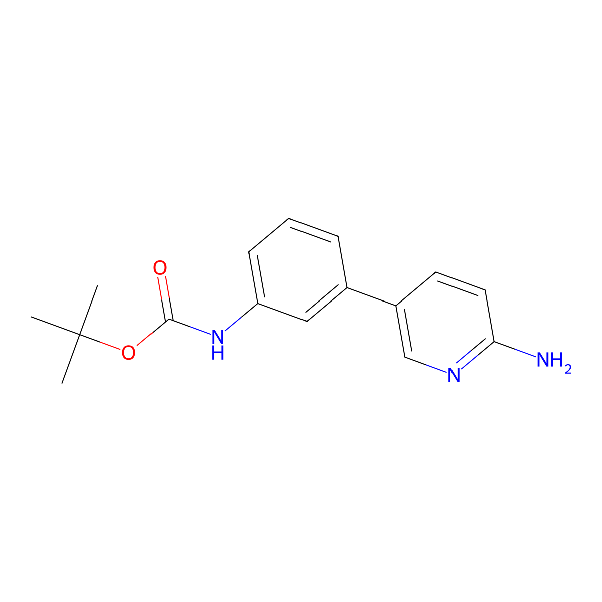 tert-Butyl N-[3-(6-aminopyridin-3-yl)phenyl]carbamate molecular structure, CAS 1314987-68-2