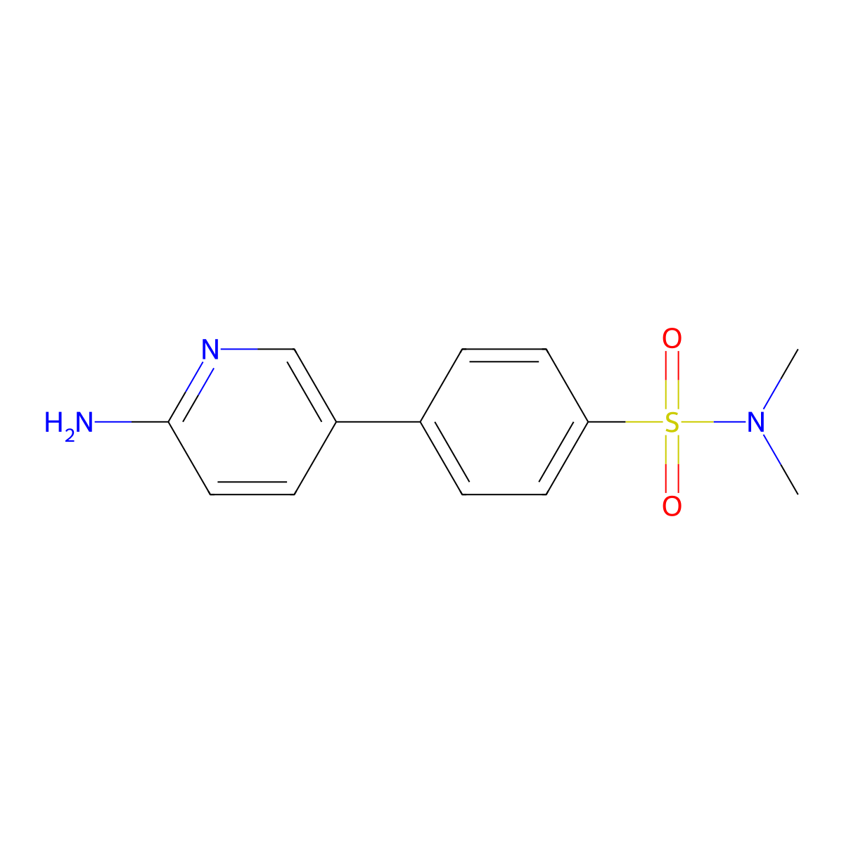 4-(6-Aminopyridin-3-yl)-N,N-dimethylbenzenesulfonamide molecular structure, CAS 1314987-70-6