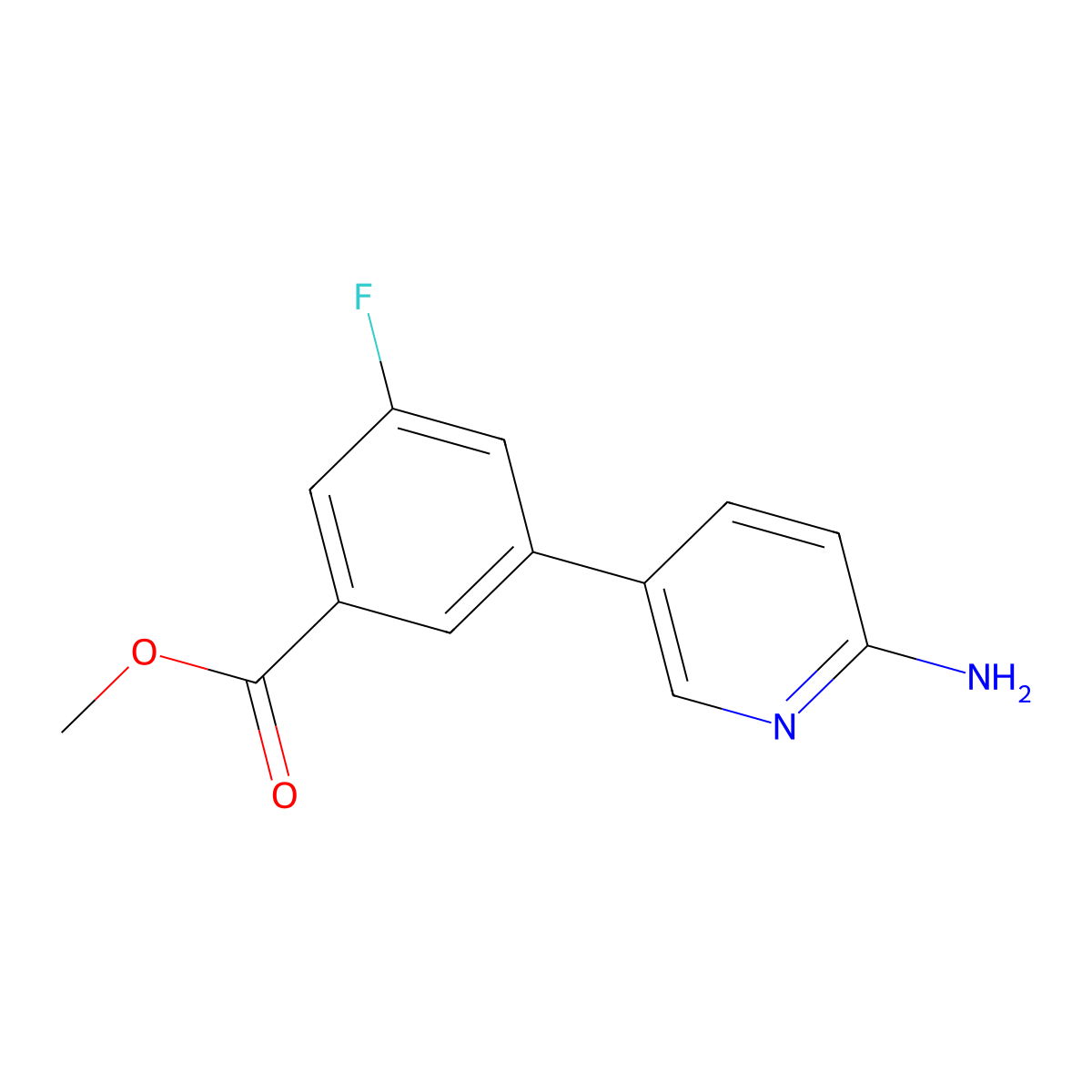 Methyl 3-(6-aminopyridin-3-yl)-5-fluorobenzoate molecular structure, CAS 1314987-71-7