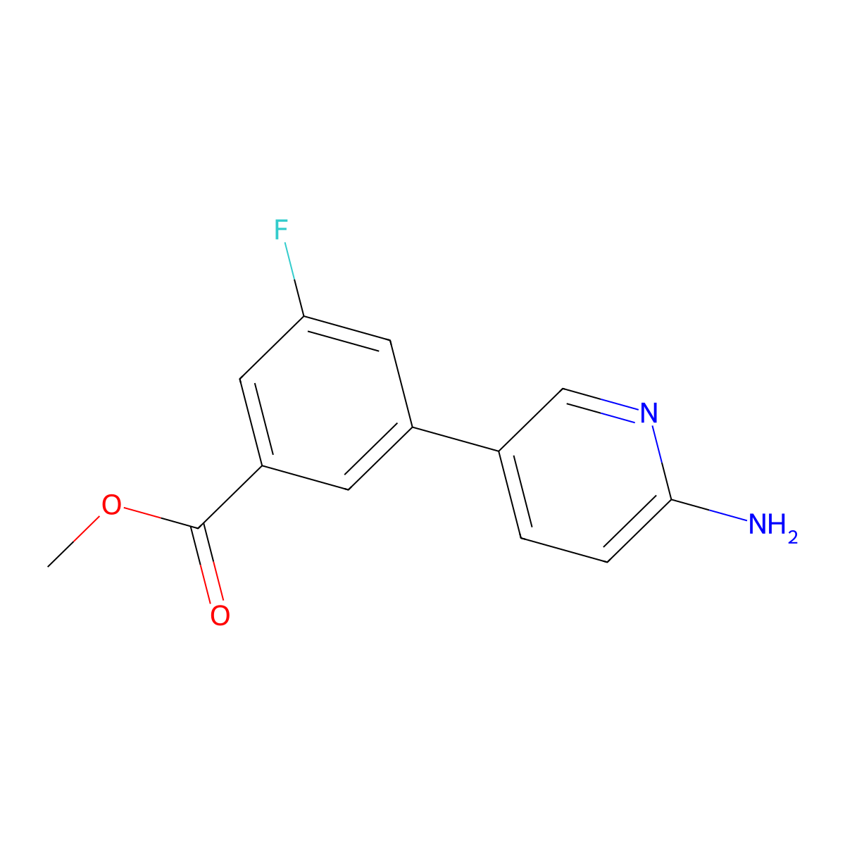 Methyl 3-(6-aminopyridin-3-yl)-5-fluorobenzoate molecular structure, CAS 1314987-71-7