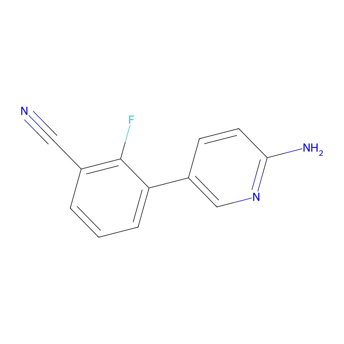 3-(6-Aminopyridin-3-yl)-2-fluorobenzonitrile molecular structure, CAS 1314987-72-8