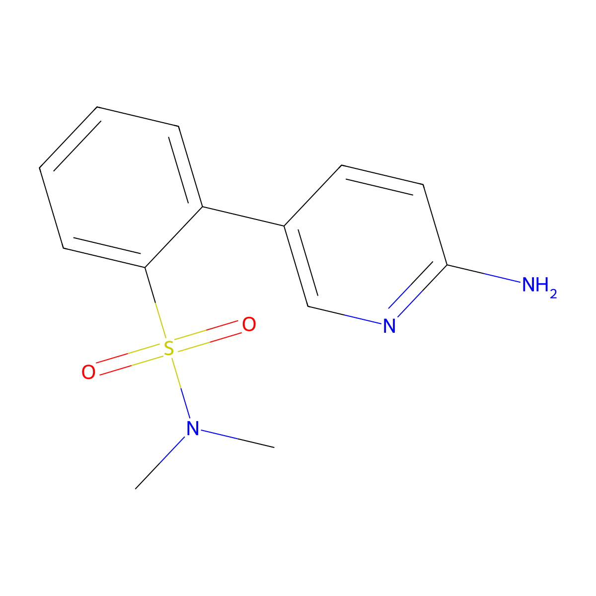 2-(6-Aminopyridin-3-yl)-N,N-dimethylbenzenesulfonamide molecular structure, CAS 1314987-74-0