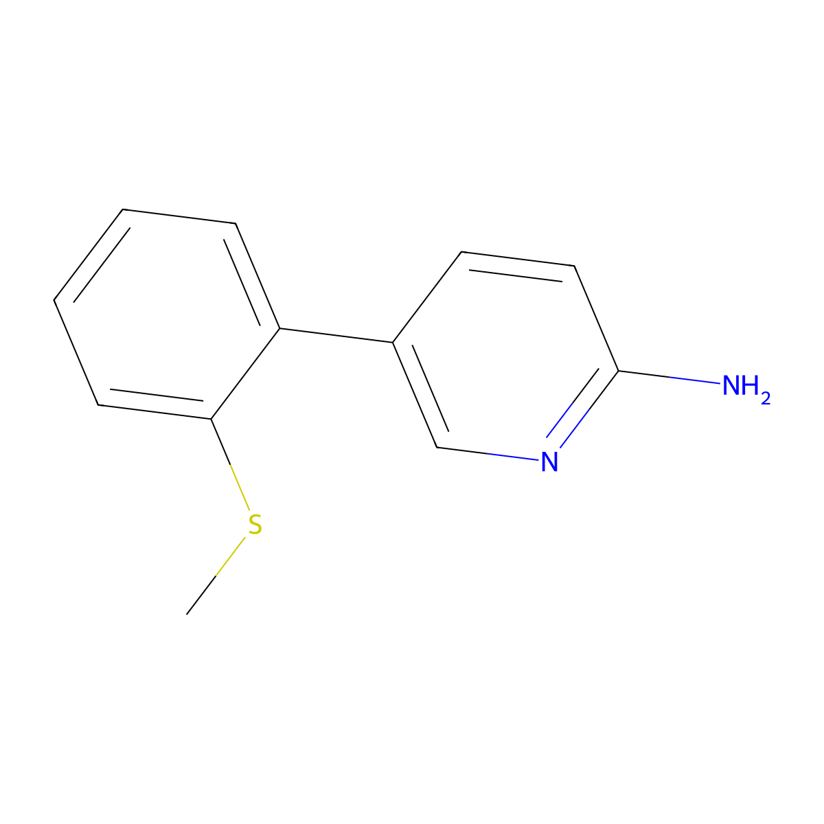 5-[2-(Methylsulfanyl)phenyl]pyridin-2-amine molecular structure, CAS 1314987-76-2
