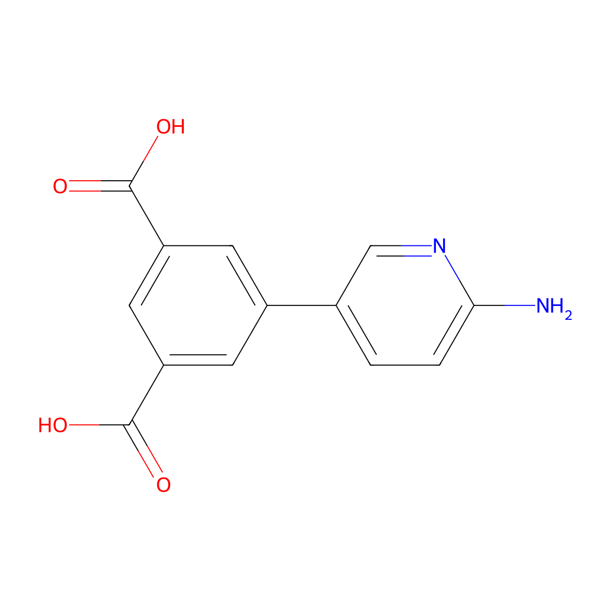 5-(6-Aminopyridin-3-yl)benzene-1,3-dicarboxylic acid molecular structure, CAS 1314987-77-3