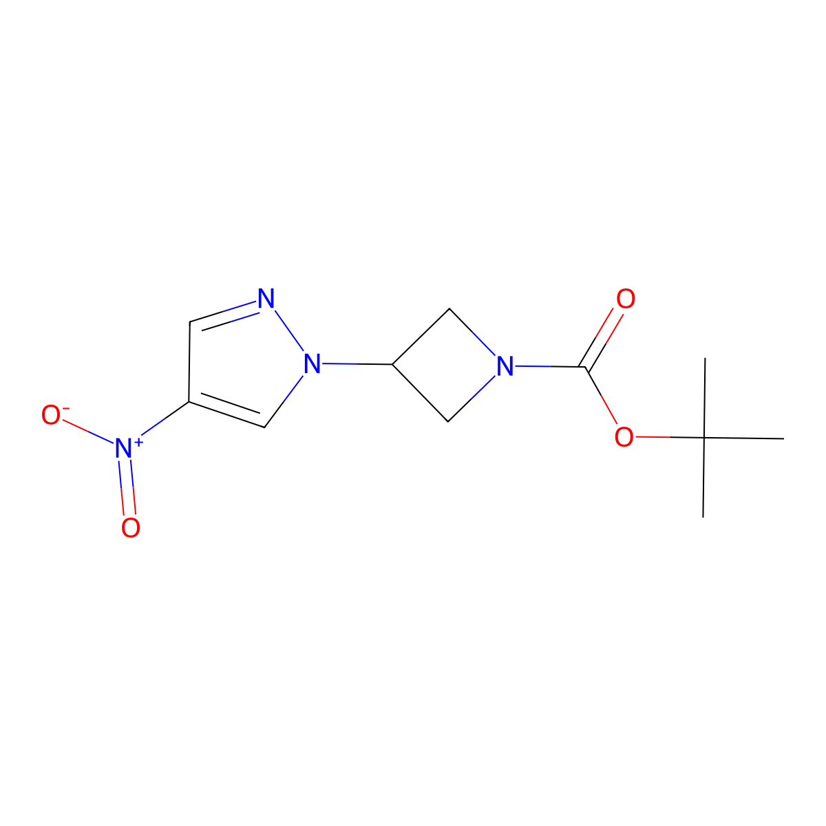 tert-butyl 3-(4-nitro-1H-pyrazol-1-yl)azetidine-1-carboxylate molecular structure, CAS 1314987-79-5