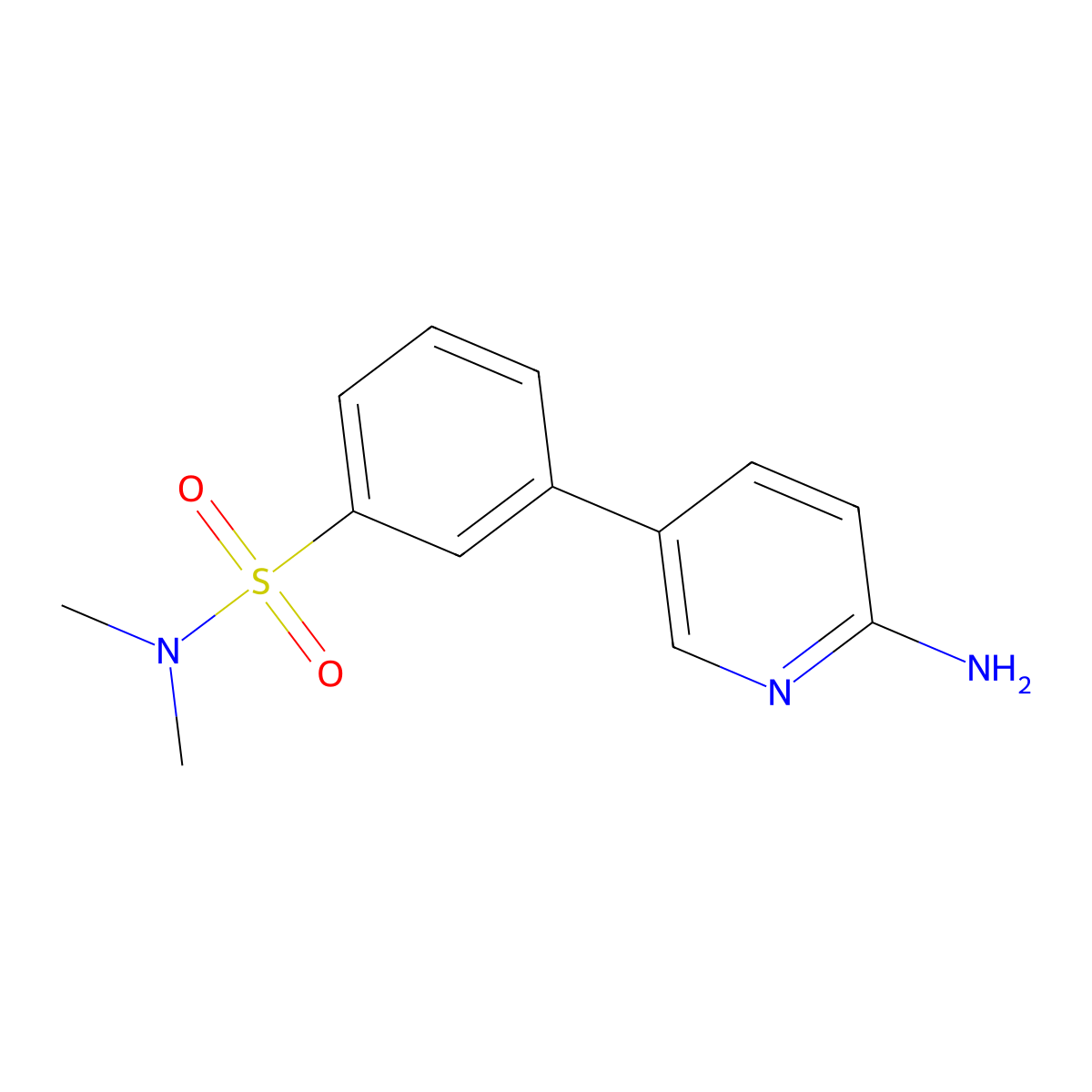 3-(6-Aminopyridin-3-yl)-N,N-dimethylbenzenesulfonamide molecular structure, CAS 1314987-81-9