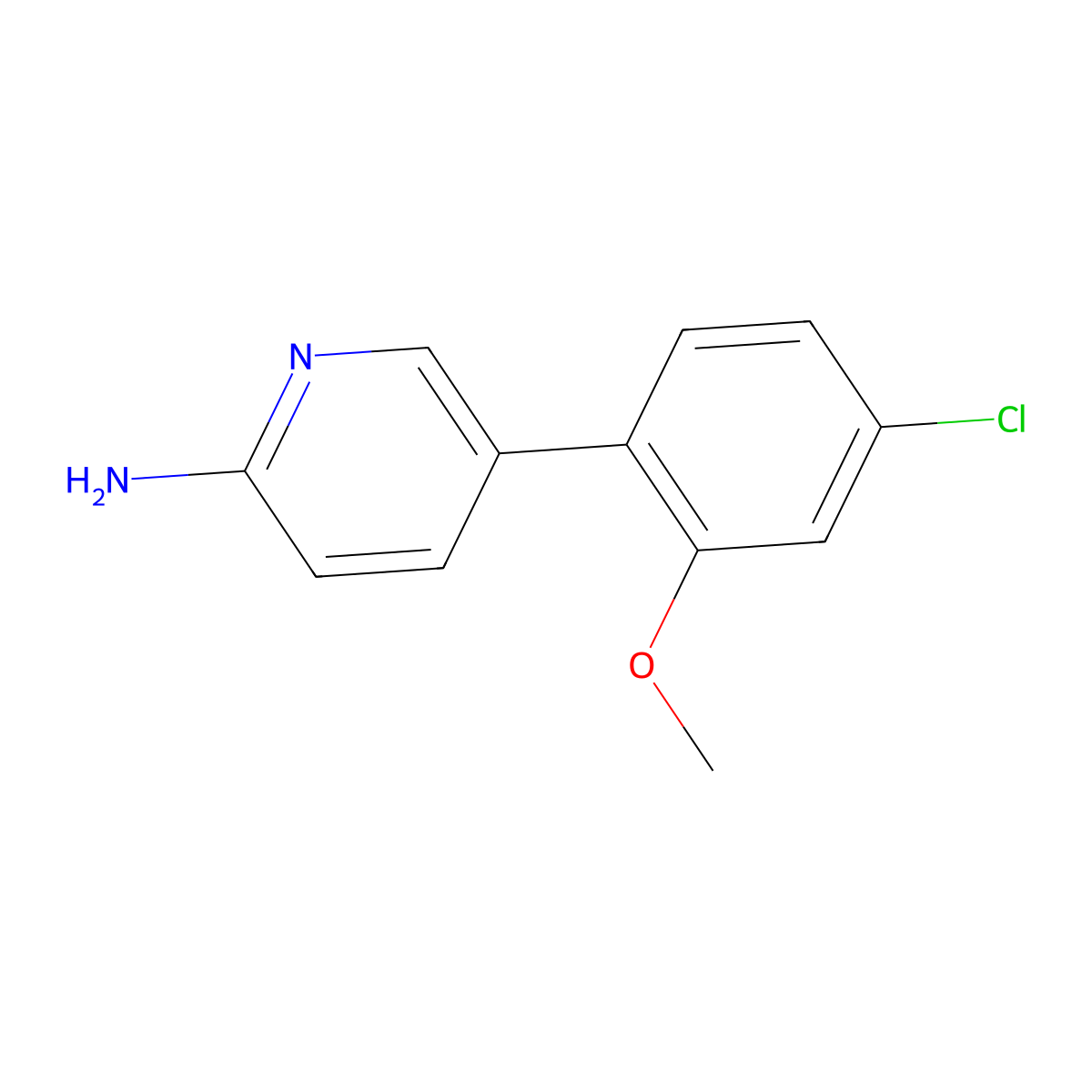 5-(4-Chloro-2-methoxyphenyl)pyridin-2-amine molecular structure, CAS 1314987-82-0