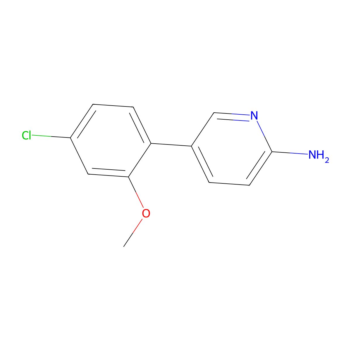 5-(4-Chloro-2-methoxyphenyl)pyridin-2-amine molecular structure, CAS 1314987-82-0
