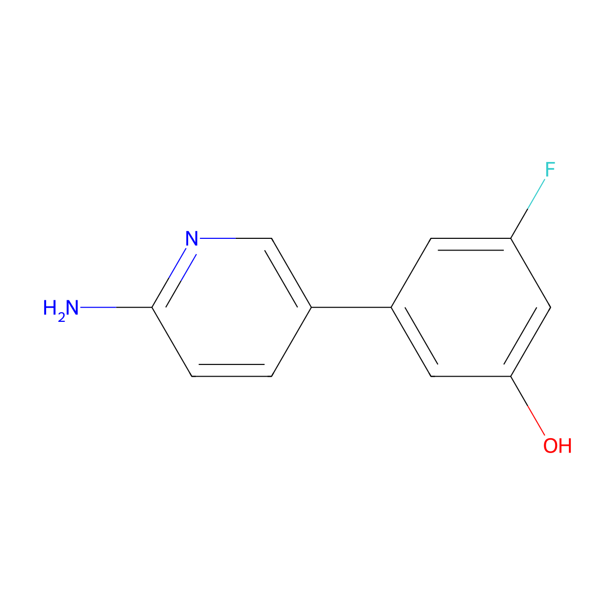 3-(6-Aminopyridin-3-yl)-5-fluorophenol molecular structure, CAS 1314987-84-2