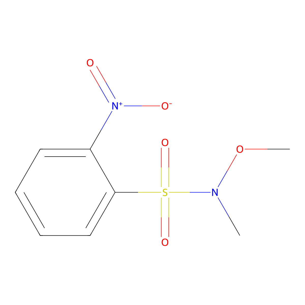 N-methoxy-N-methyl-2-nitrobenzenesulfonamide molecular structure, CAS 1314987-86-4