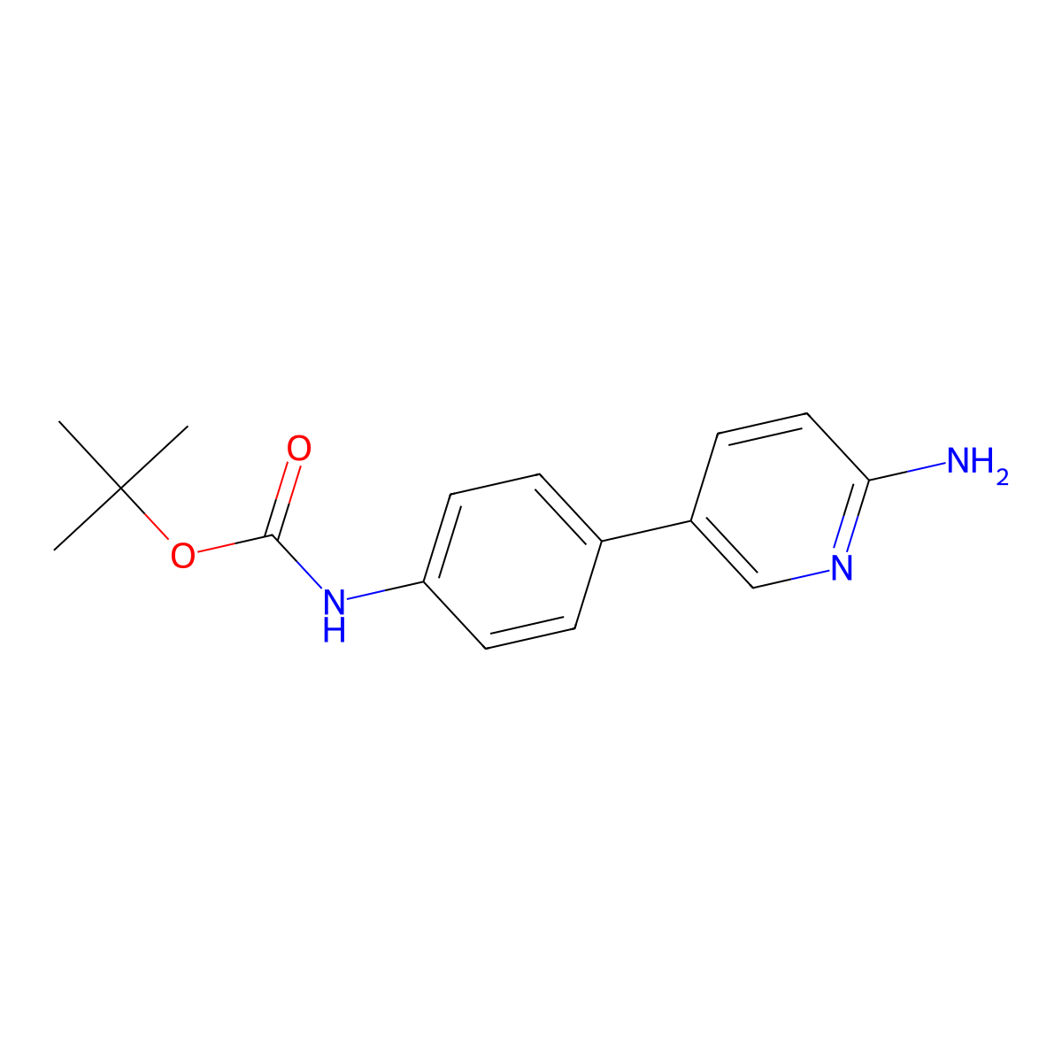 tert-Butyl N-[4-(6-aminopyridin-3-yl)phenyl]carbamate molecular structure, CAS 1314987-91-1