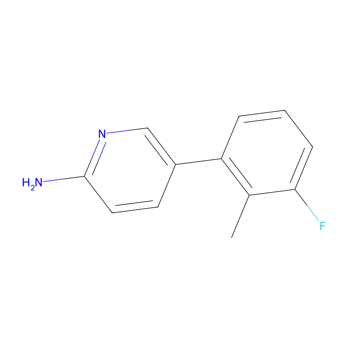 5-(3-Fluoro-2-methylphenyl)pyridin-2-amine molecular structure, CAS 1314987-99-9