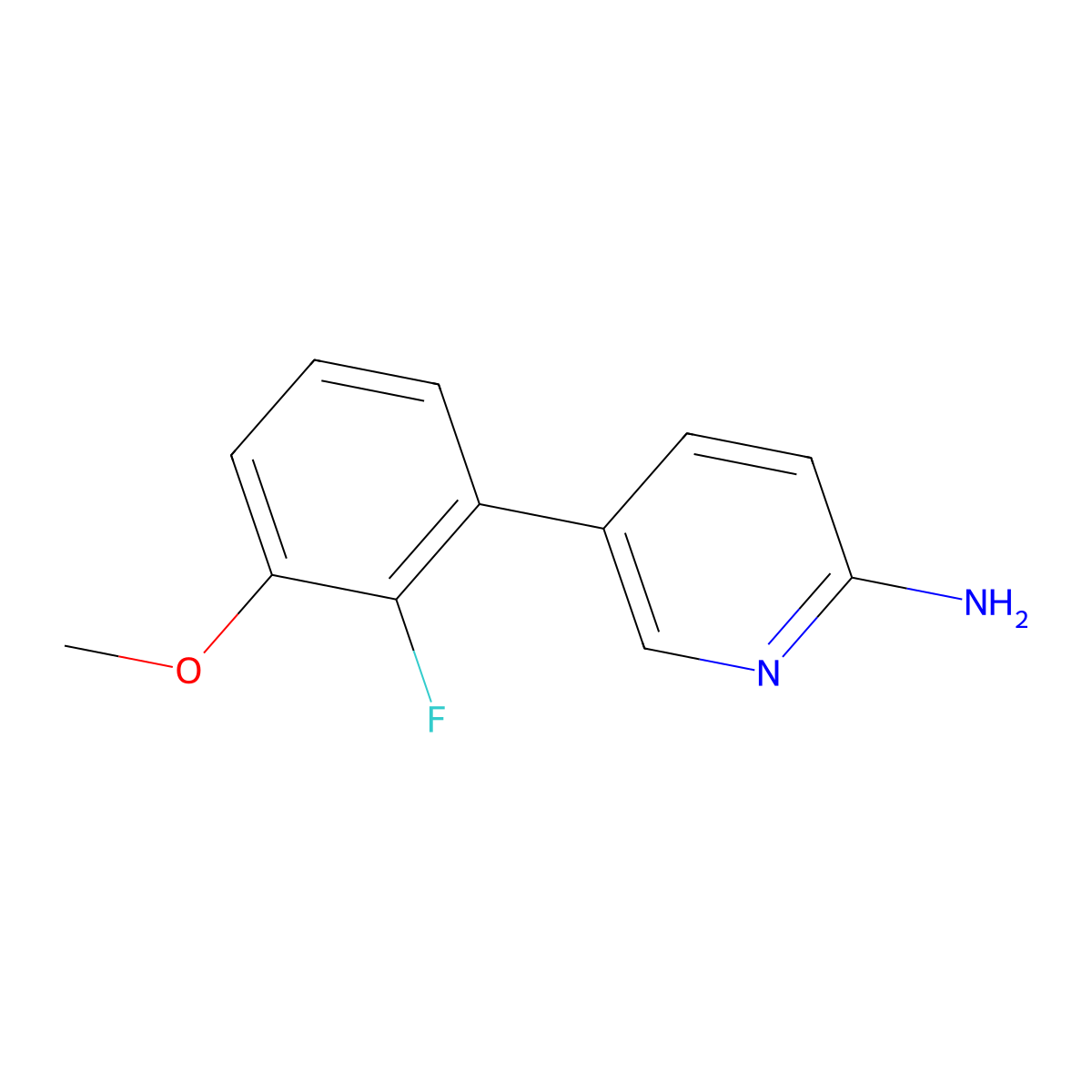 5-(2-Fluoro-3-methoxyphenyl)pyridin-2-amine molecular structure, CAS 1314988-04-9