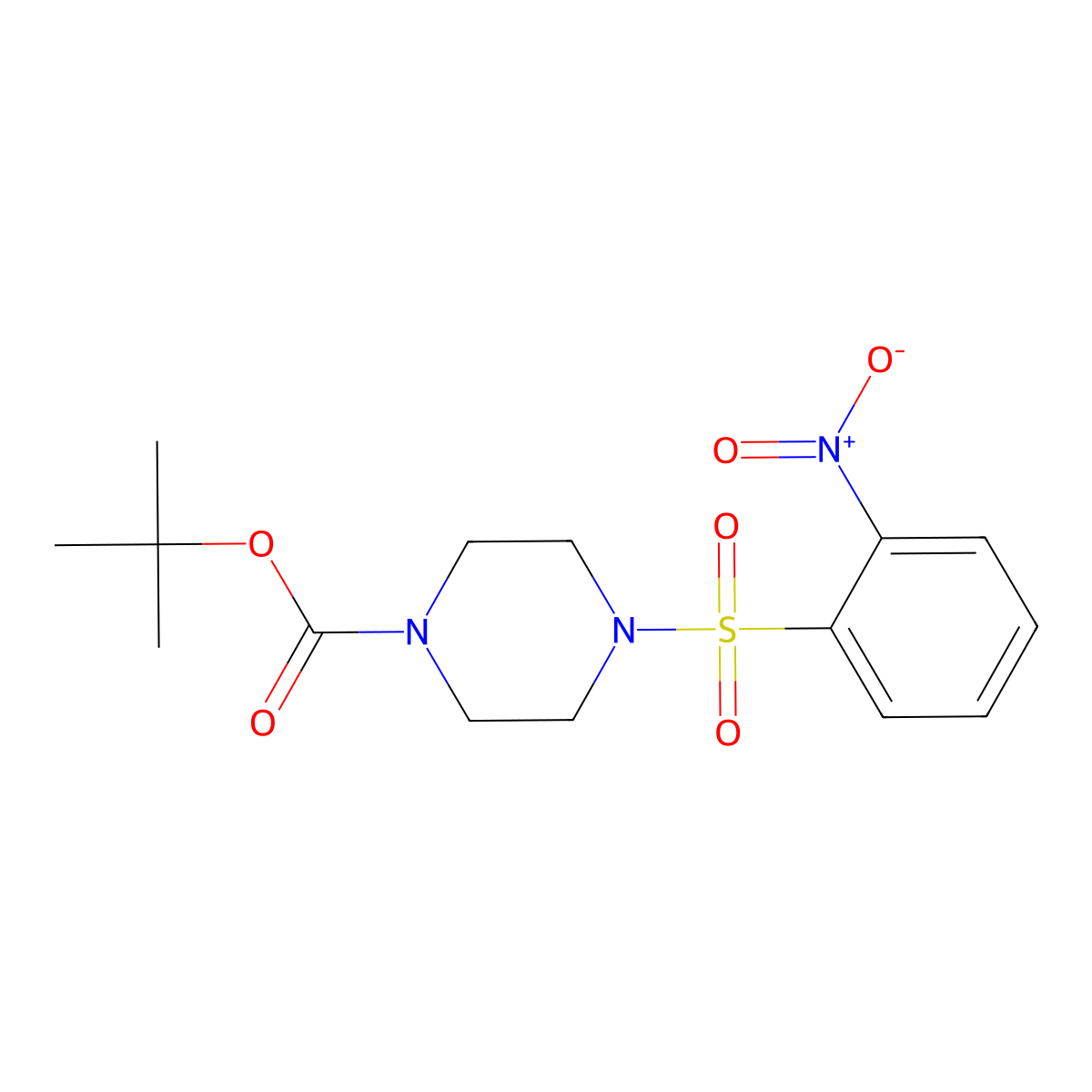 tert-Butyl 4-(2-nitrophenylsulfonyl)piperazine-1-carboxylate molecular structure, CAS 1314988-05-0