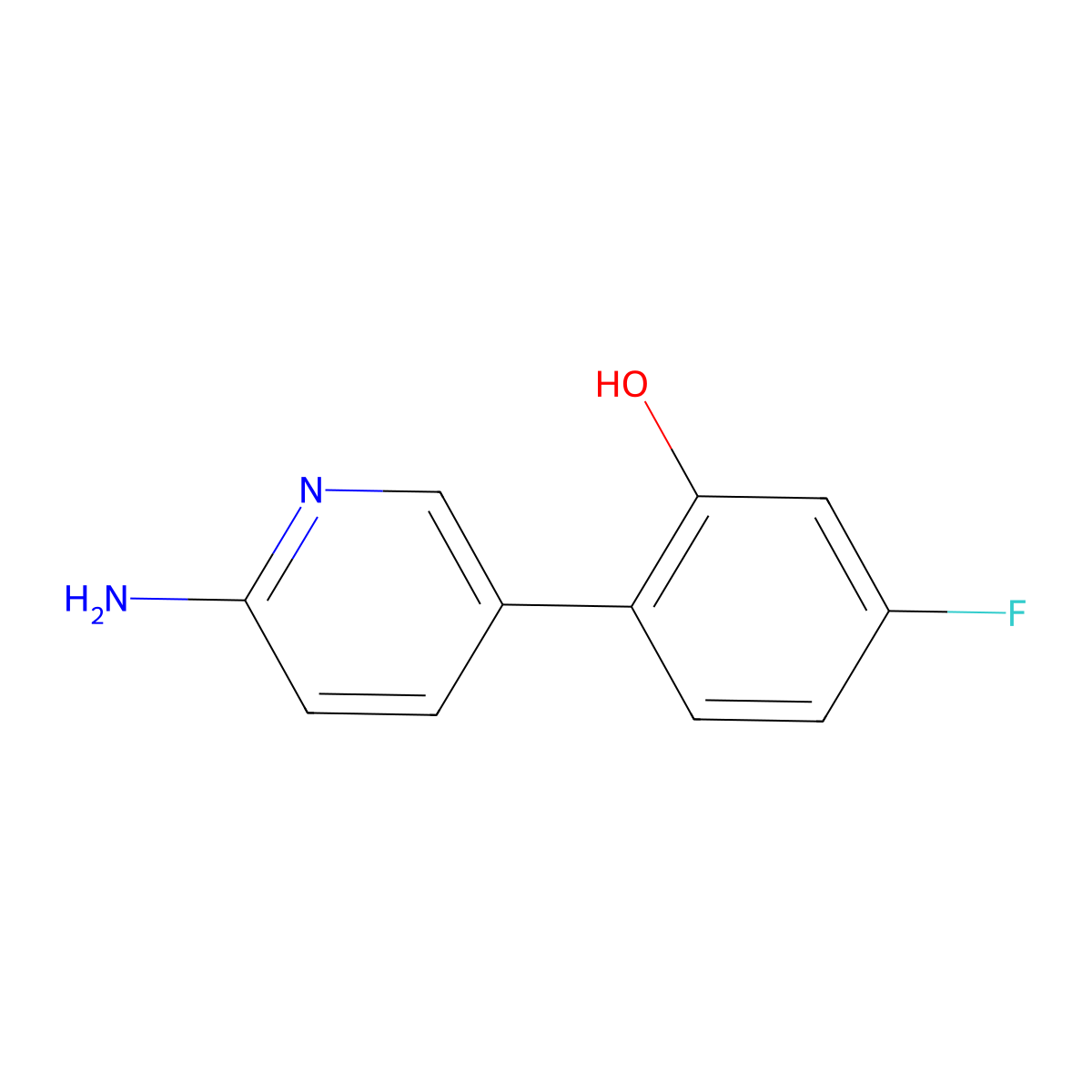 2-(6-Aminopyridin-3-YL)-5-fluorophenol molecular structure, CAS 1314988-06-1