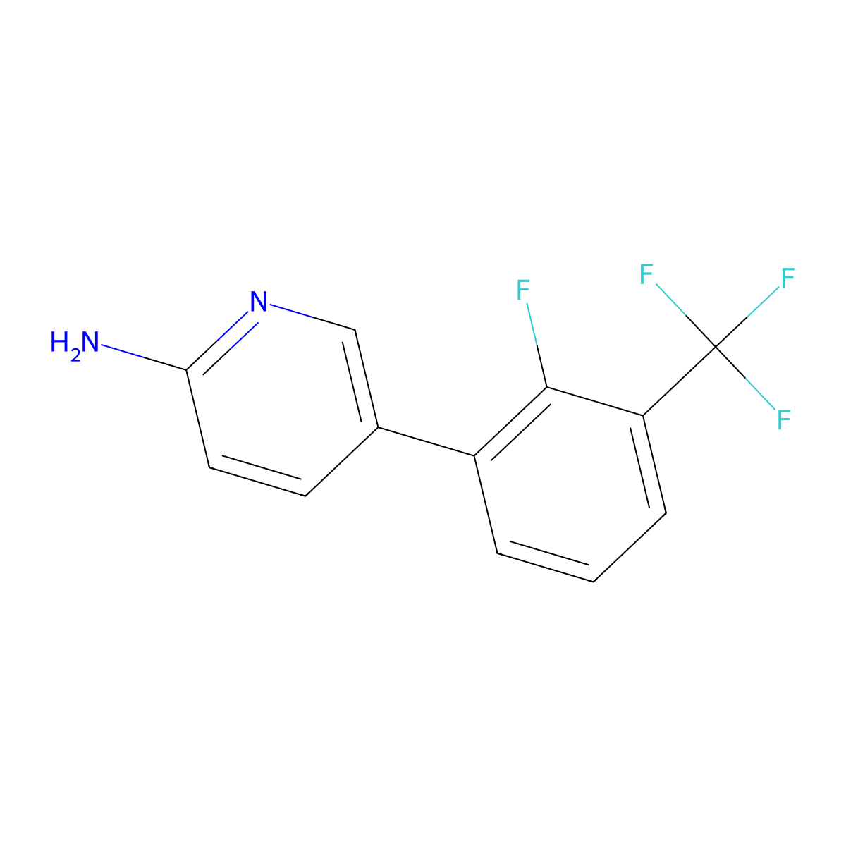 5-[2-Fluoro-3-(trifluoromethyl)phenyl]pyridin-2-amine molecular structure, CAS 1314988-11-8