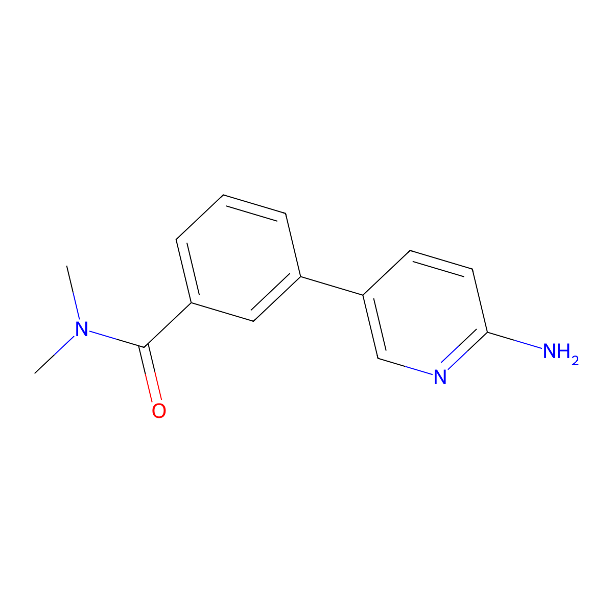 3-(6-Aminopyridin-3-yl)-N,N-dimethylbenzamide molecular structure, CAS 1314988-25-4