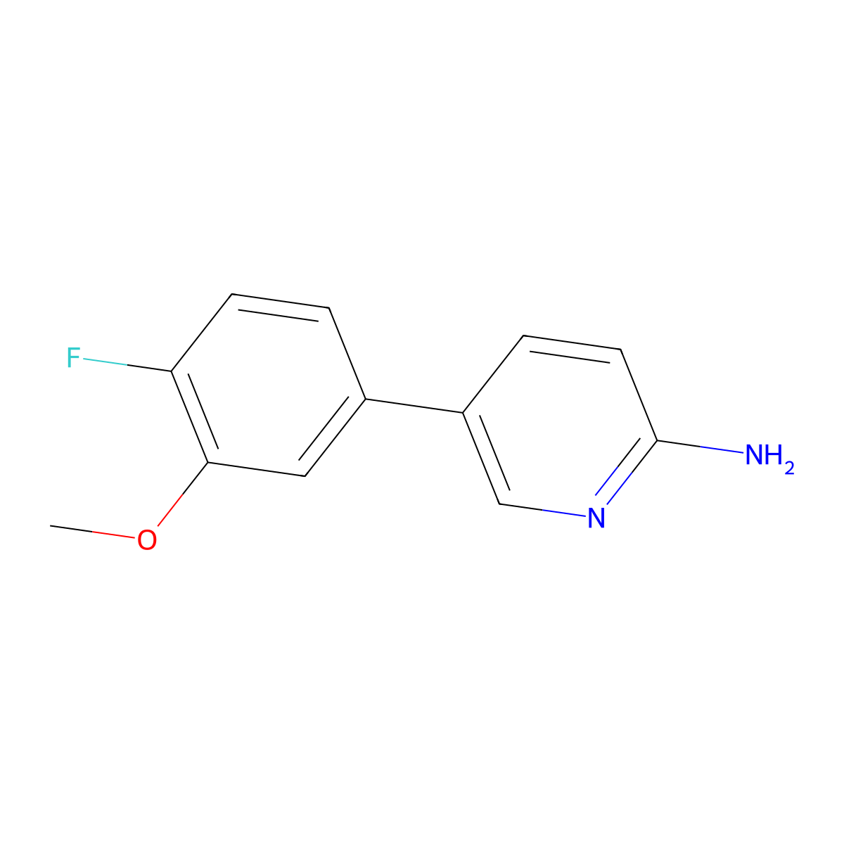 5-(4-Fluoro-3-methoxyphenyl)pyridin-2-amine molecular structure, CAS 1314988-51-6