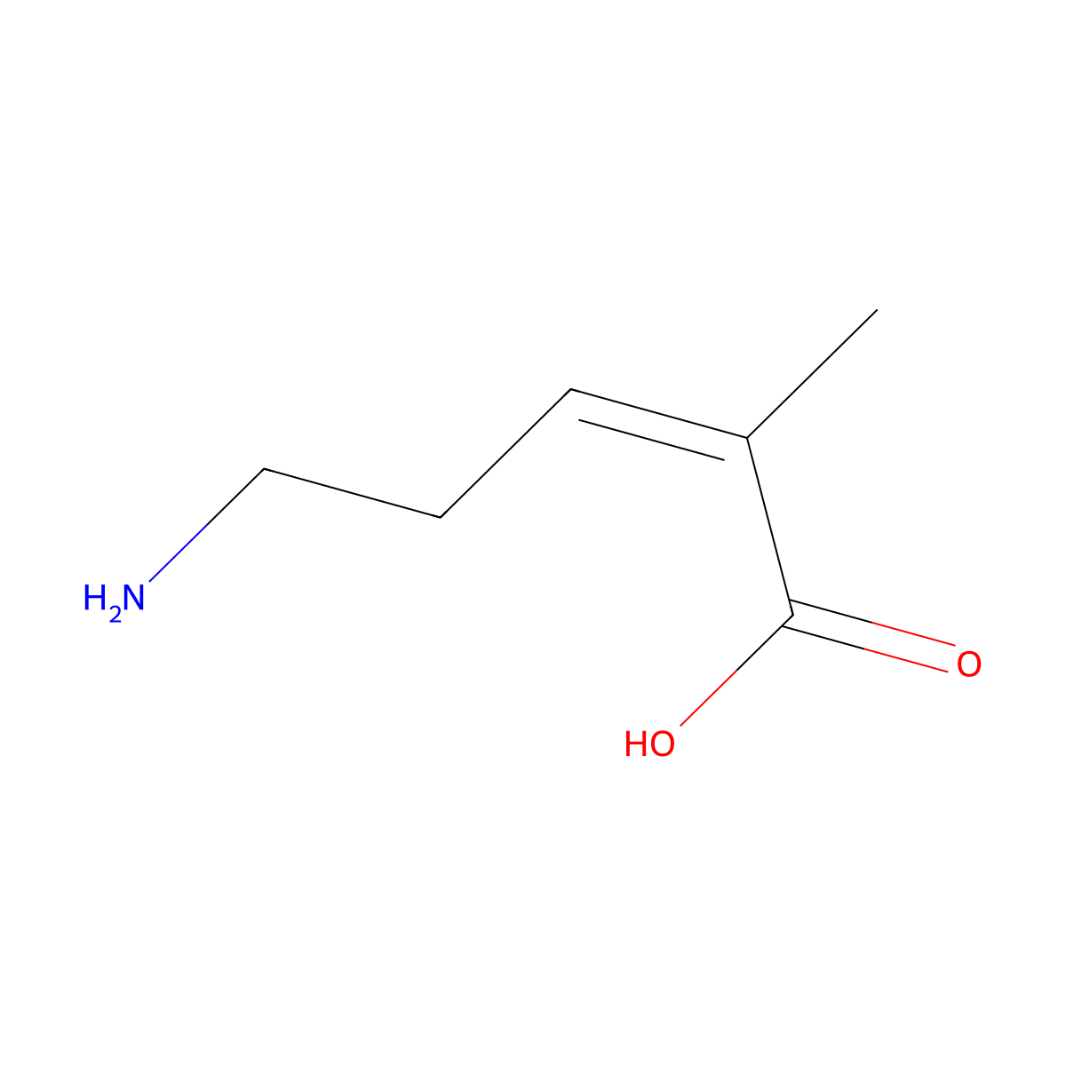 (2E)-5-amino-2-methylpent-2-enoic acid molecular structure, CAS 1314996-04-7