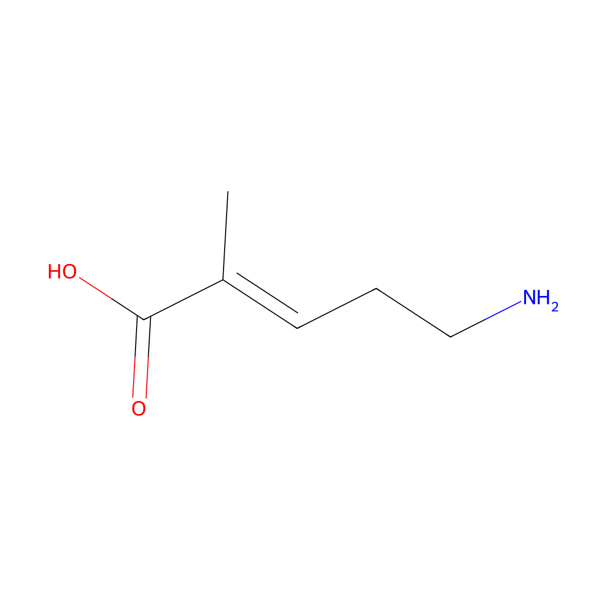 (2E)-5-amino-2-methylpent-2-enoic acid molecular structure, CAS 1314996-04-7