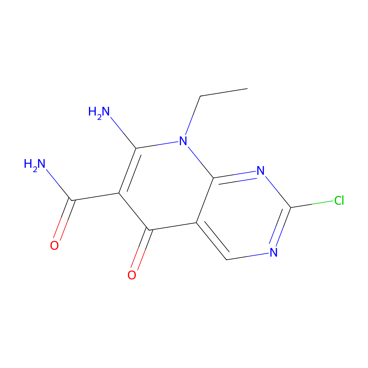 7-Amino-2-chloro-8-ethyl-5-oxo-5,8-dihydropyrido[2,3-d]pyrimidine-6-carboxamide molecular structure, CAS 1314997-72-2