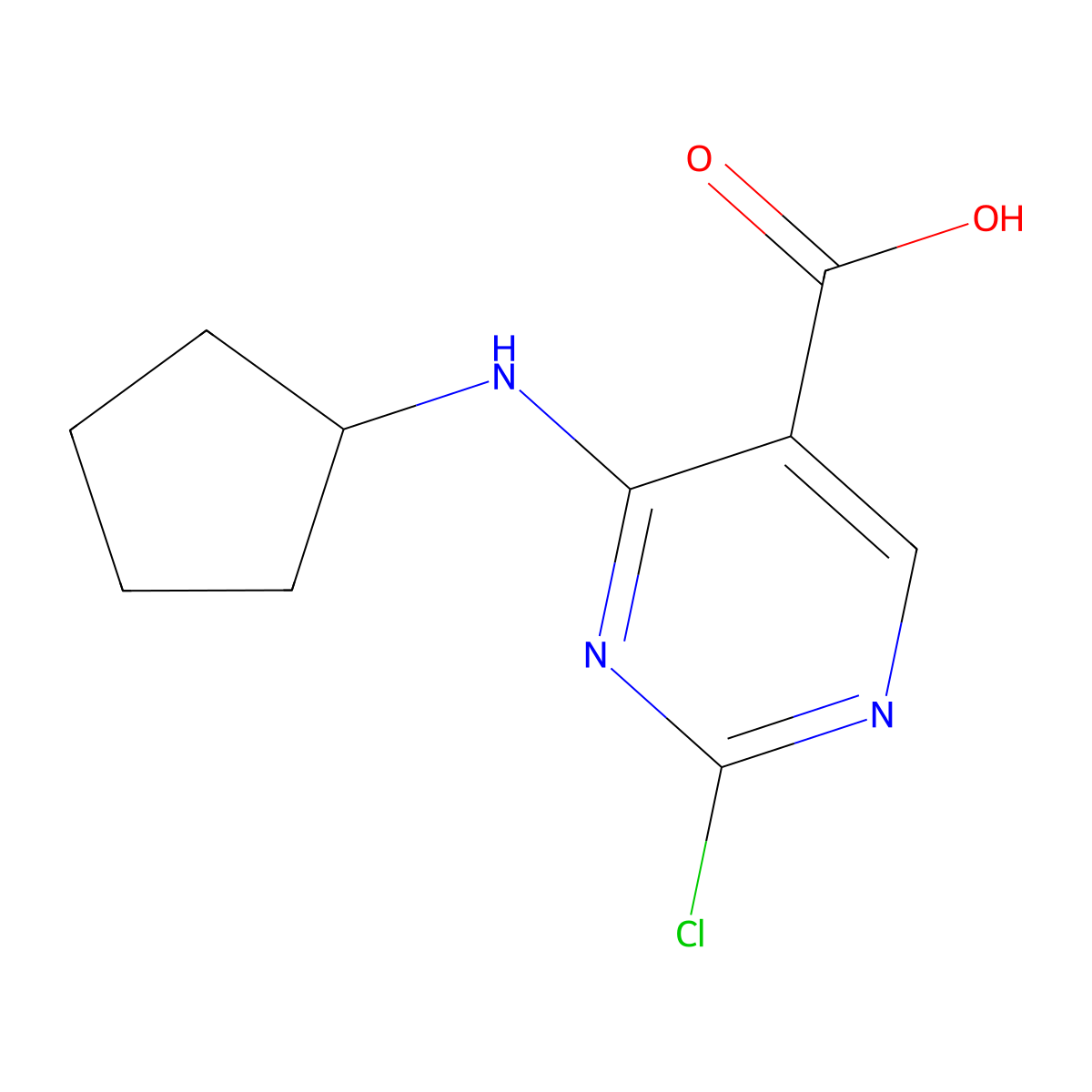 2-Chloro-4-(cyclopentylamino)pyrimidine-5-carboxylic acid molecular structure, CAS 1314997-73-3