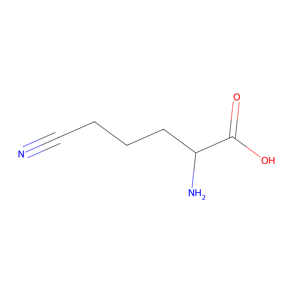 (2R)-2-Amino-5-cyanopentanoic acid molecular structure, CAS 1314998-93-0