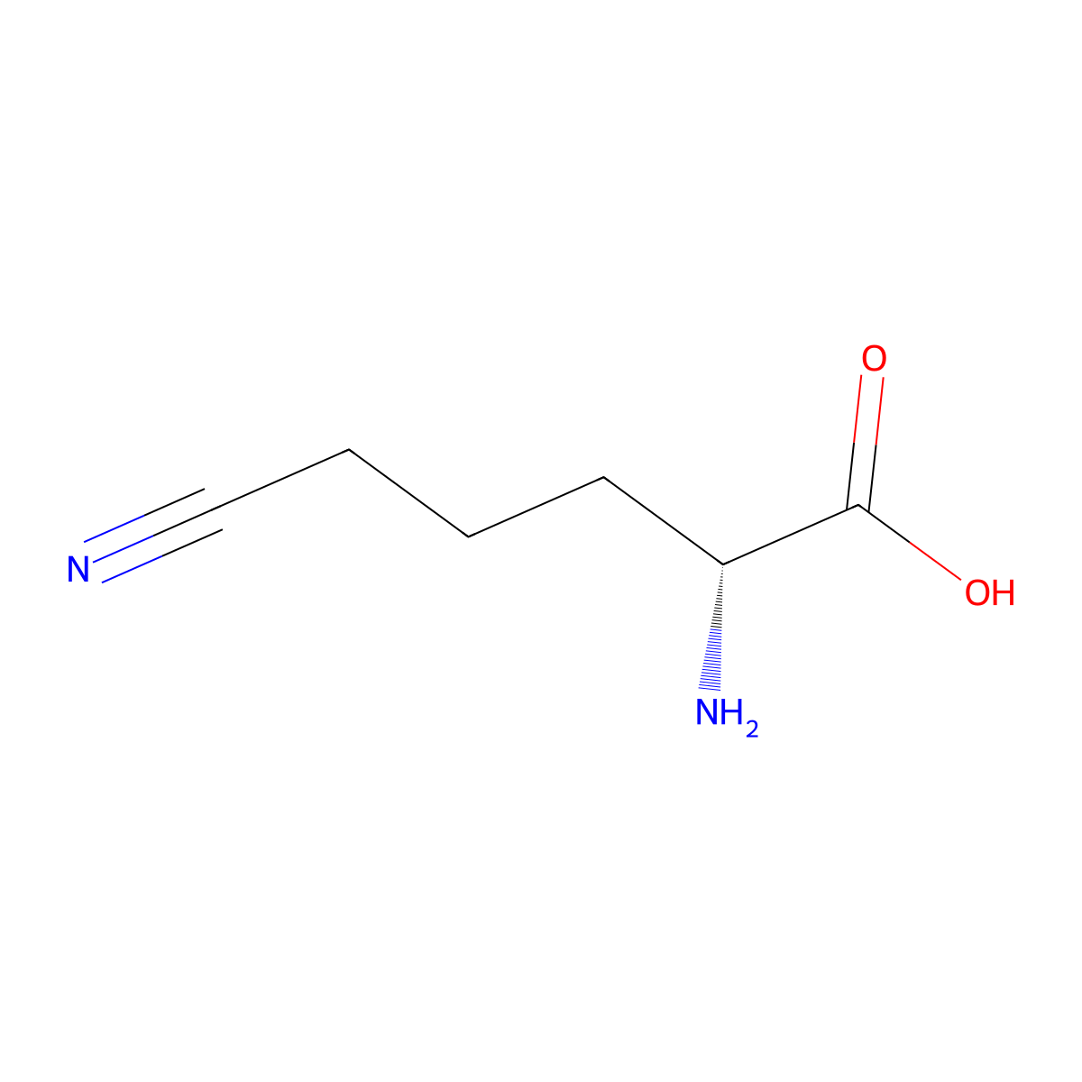 (2R)-2-Amino-5-cyanopentanoic acid molecular structure, CAS 1314998-93-0