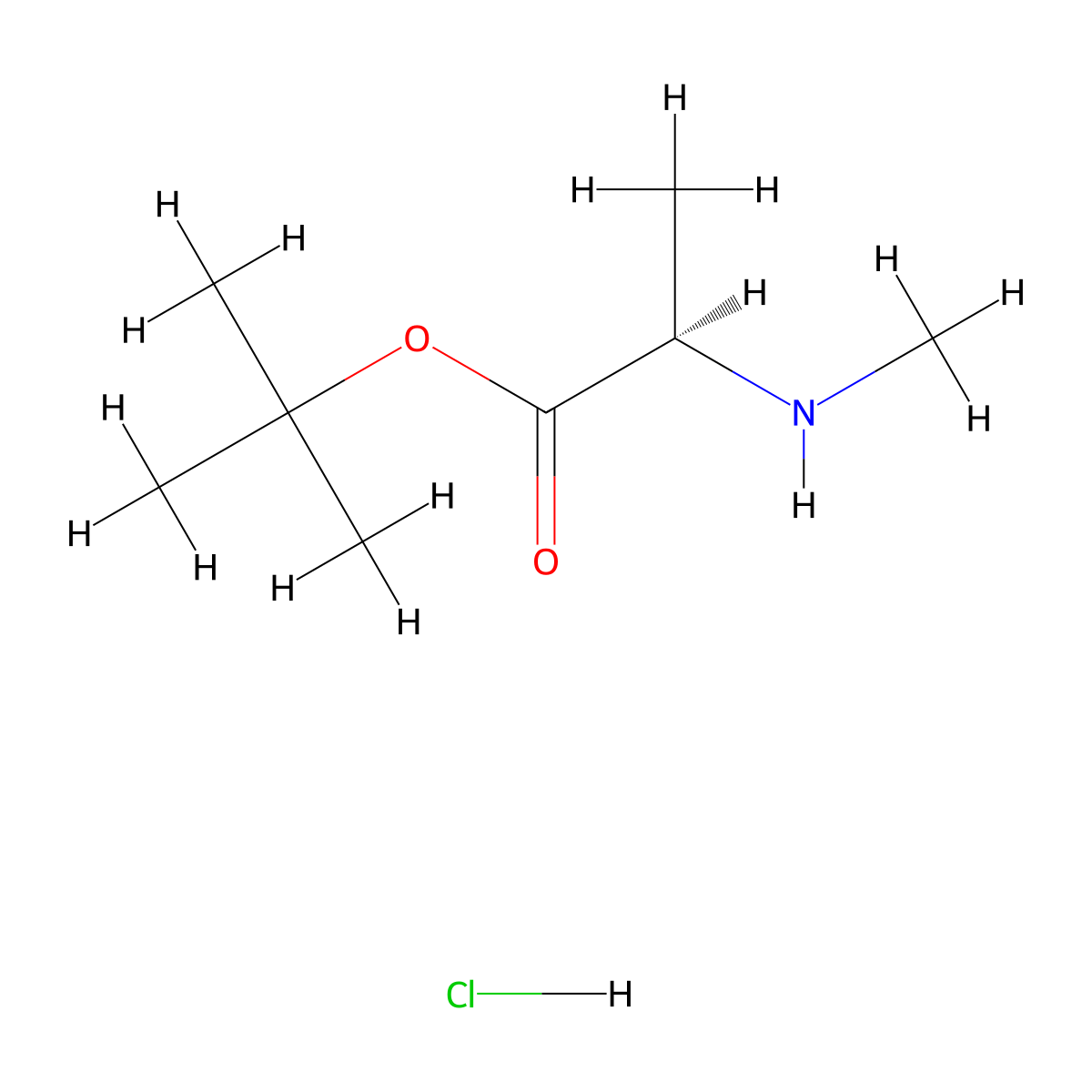 (R)-tert-Butyl 2-(methylamino)propanoate hydrochloride molecular structure, CAS 1314999-27-3